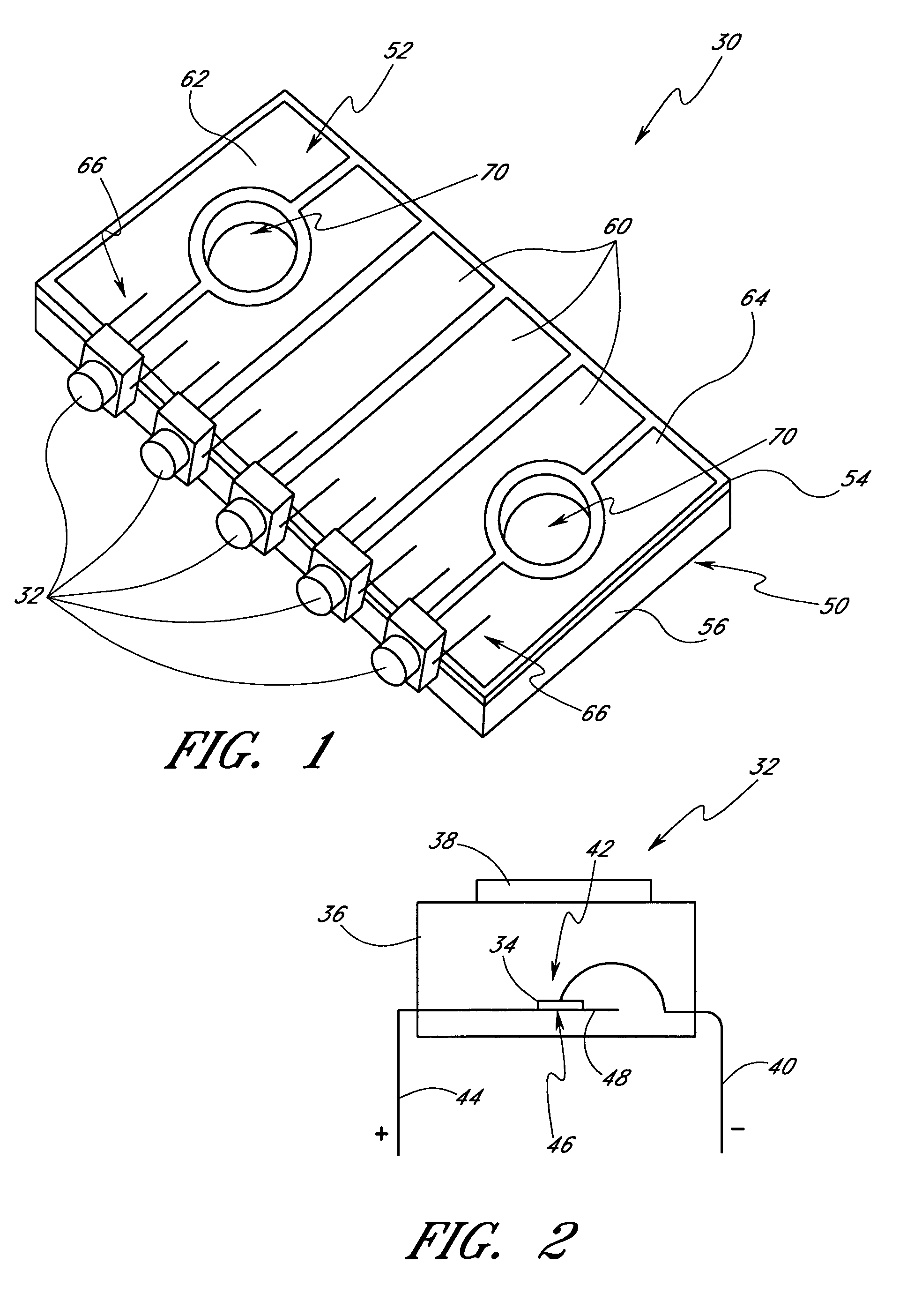 Mounting arrangement for light emitting diodes