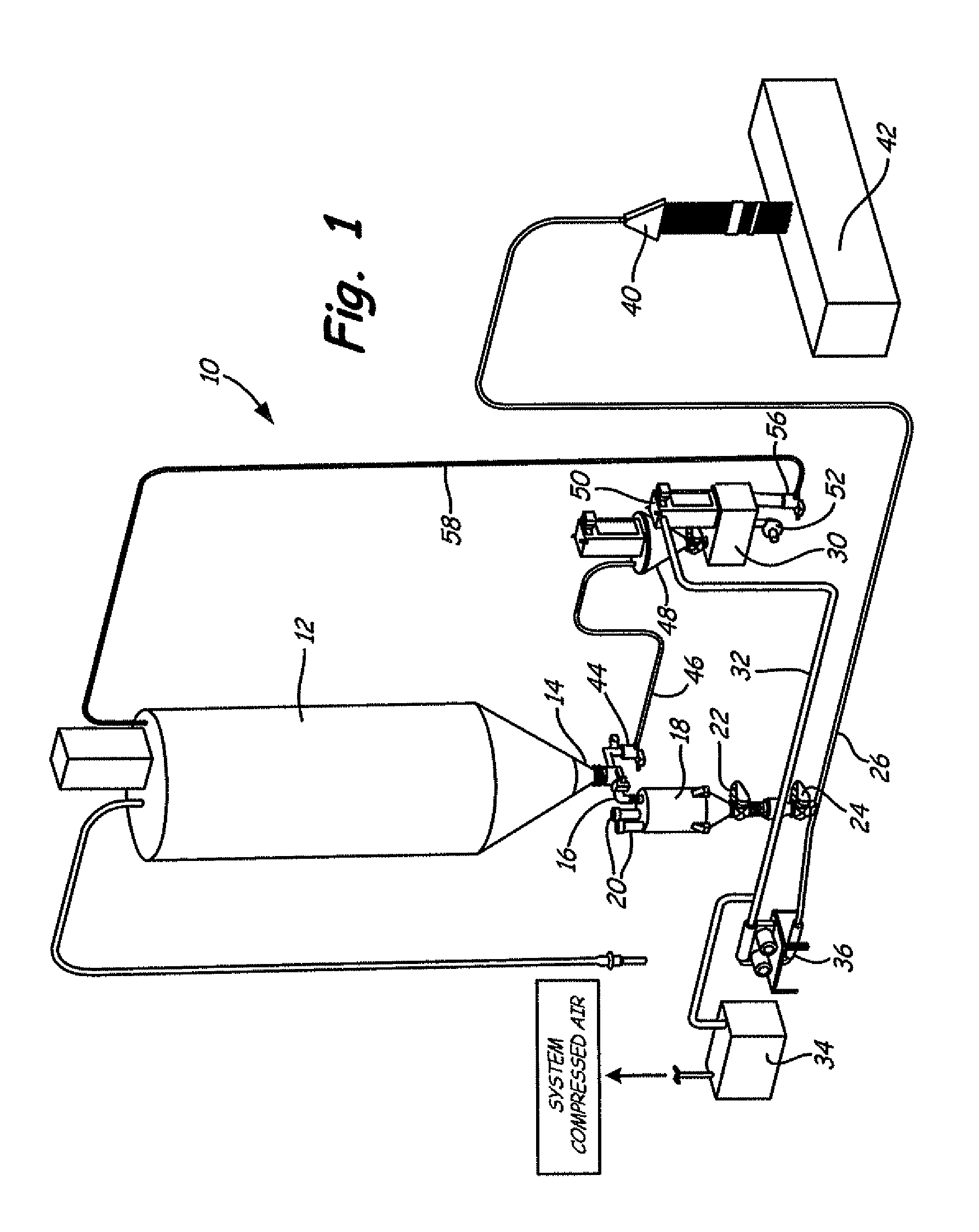 Fluidized bed carbon dioxide scrubber for pneumatic conveying system