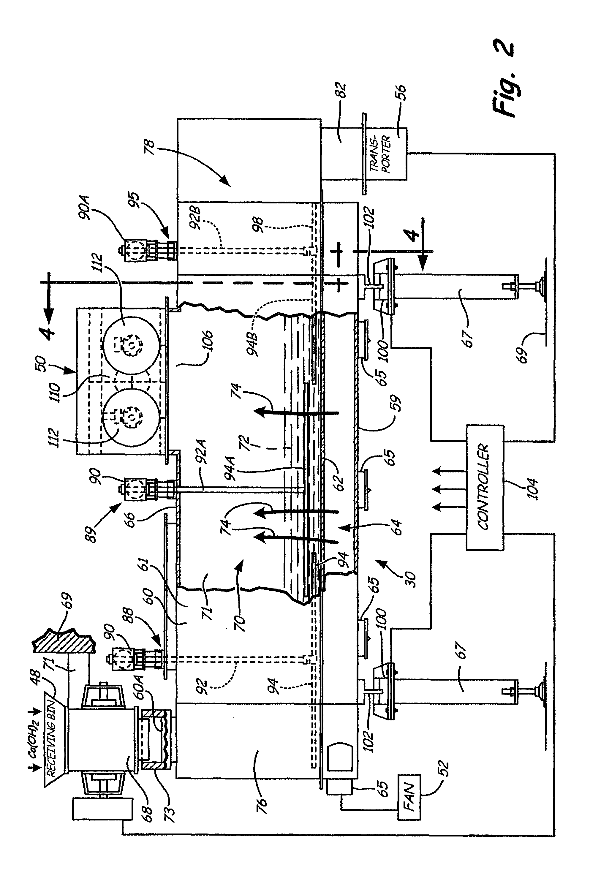 Fluidized bed carbon dioxide scrubber for pneumatic conveying system