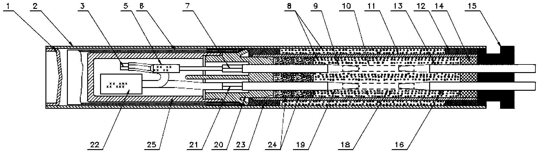 Single-end electric heating tube structure with double insulation protection function and manufacturing method thereof