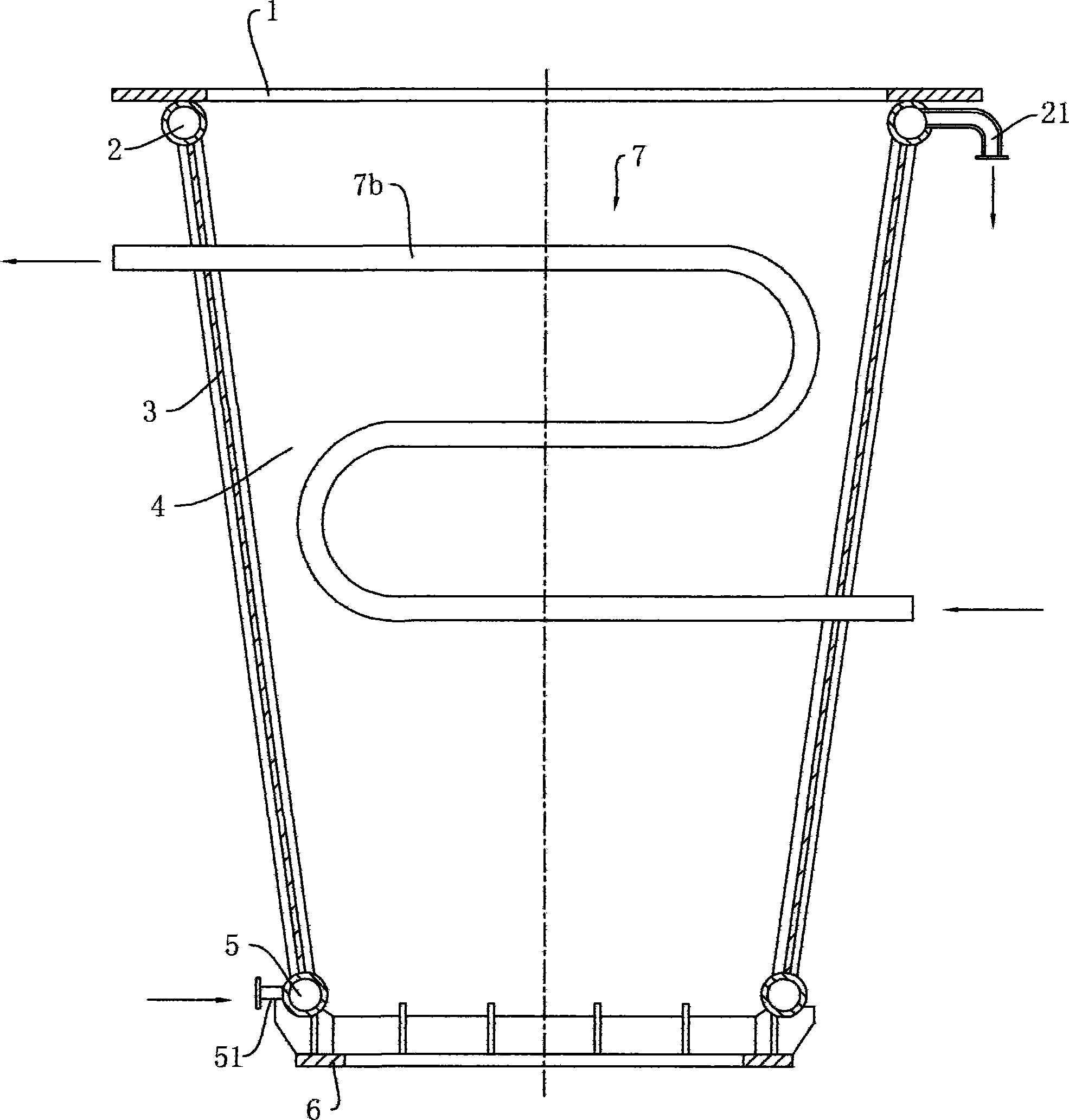 Cooling water jacket of petroleum coke can-type calcine furnace