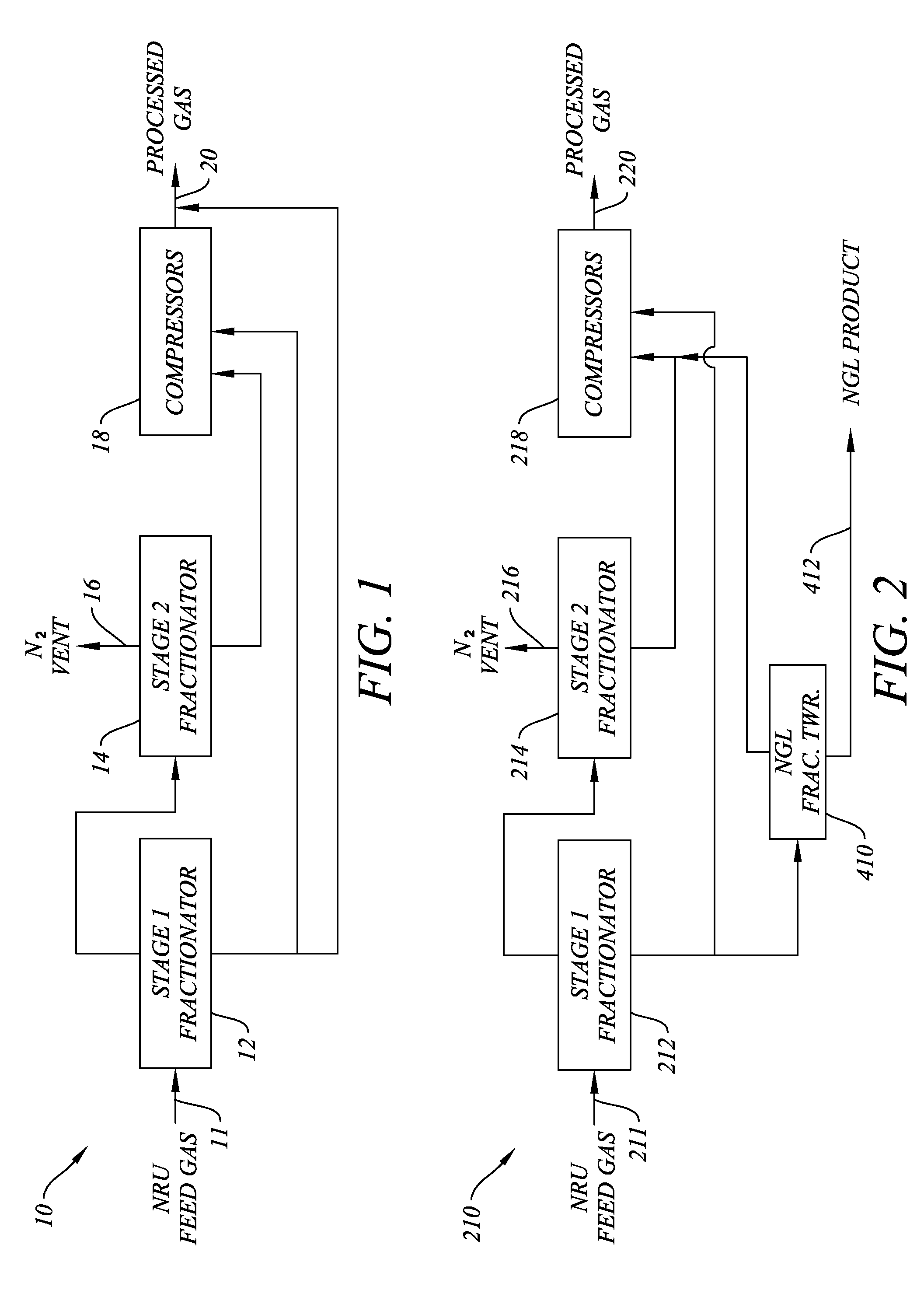 Two Step Nitrogen and Methane Separation Process