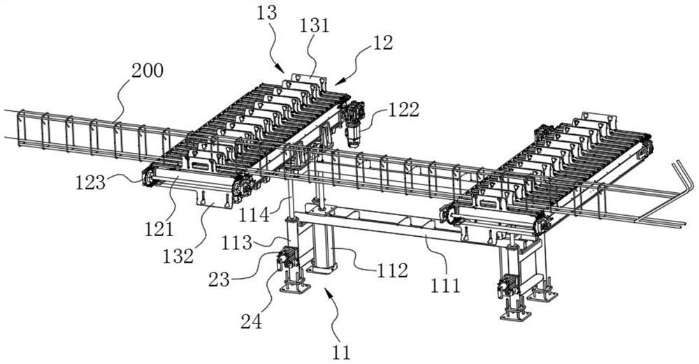 Discharging and moving device