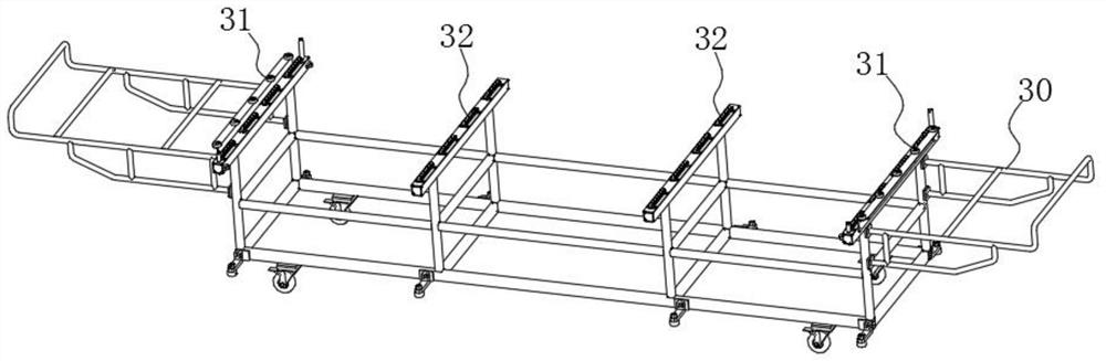 Discharging and moving device