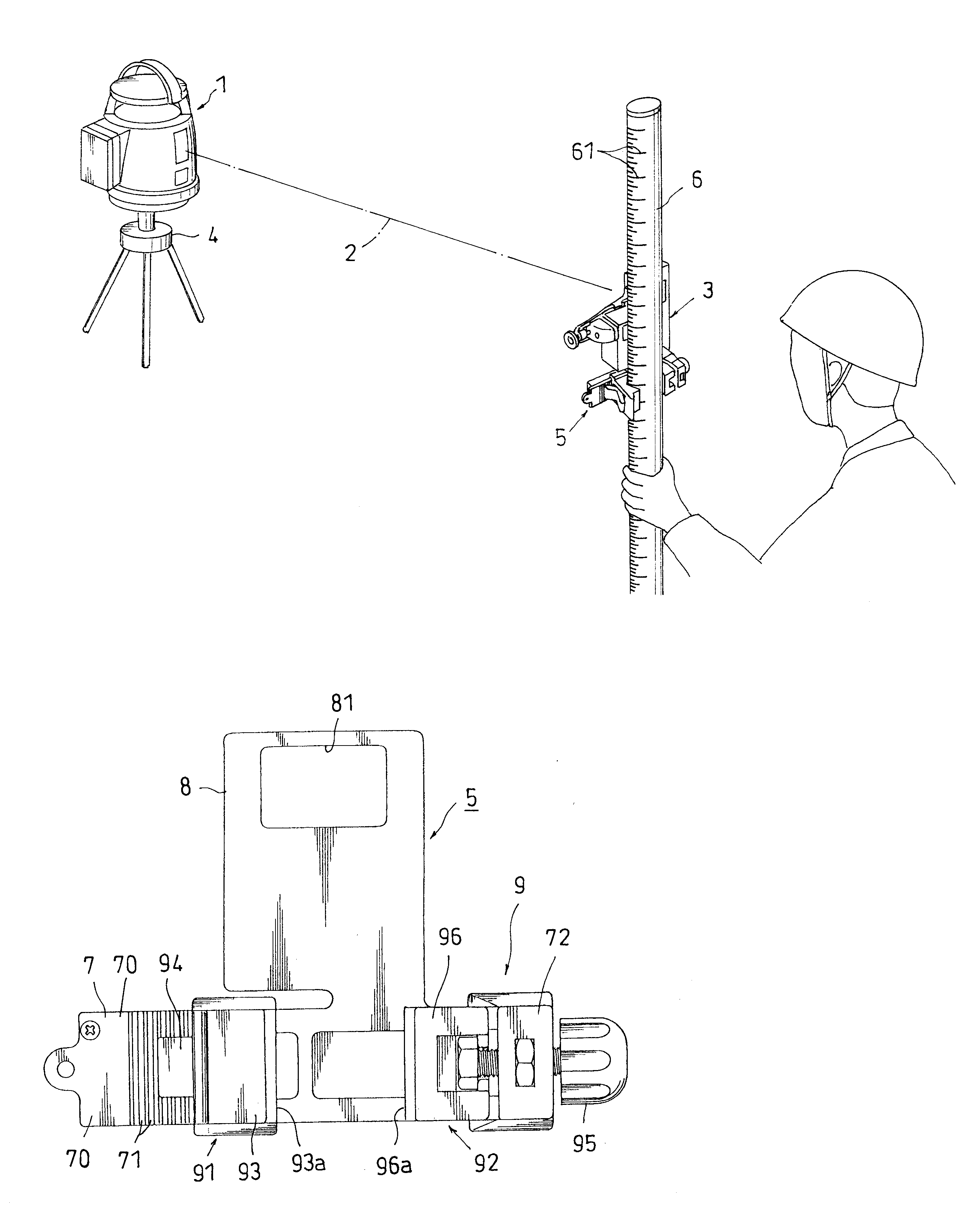 Supporting bracket for surveying instrument