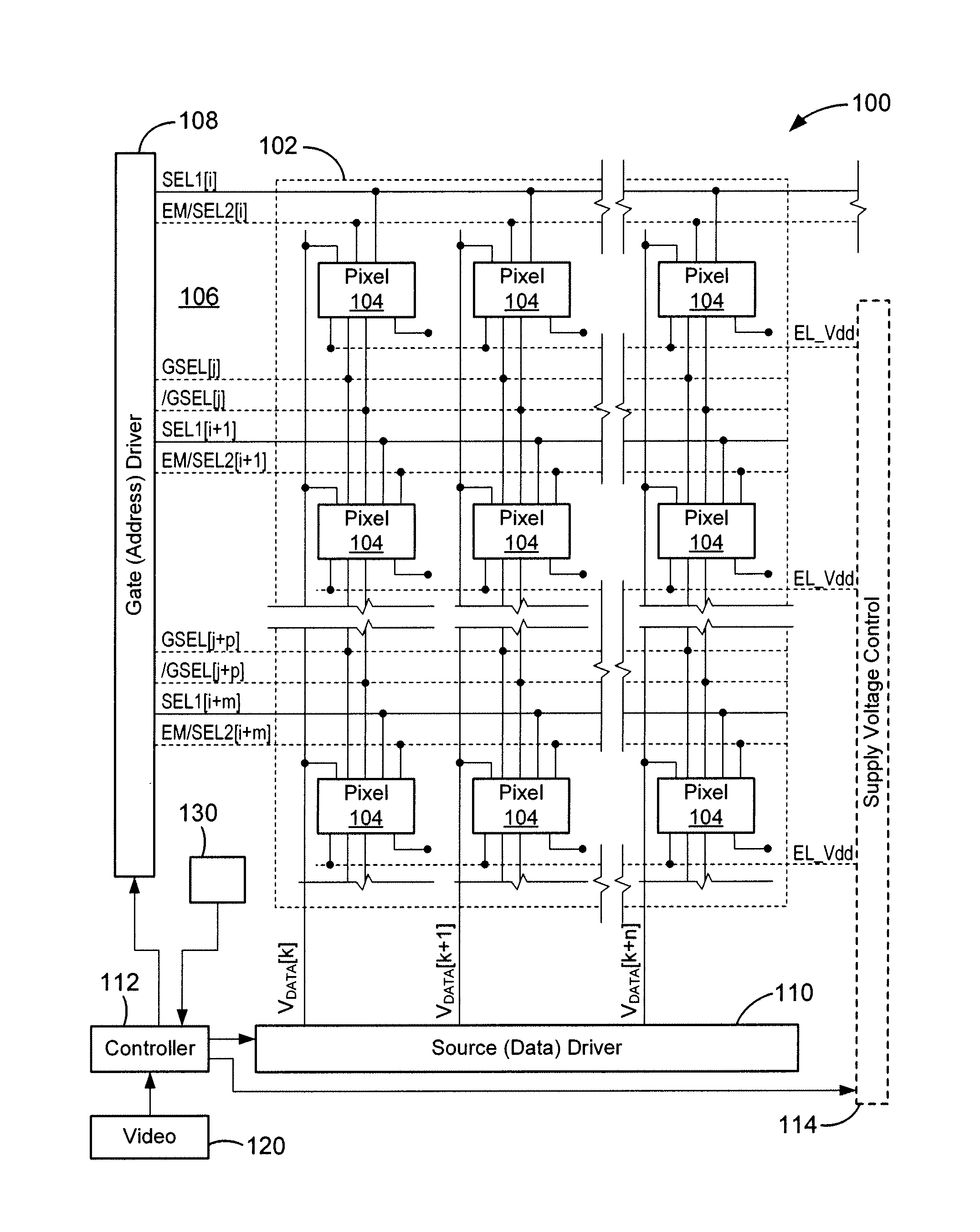 Driving system for active-matrix displays