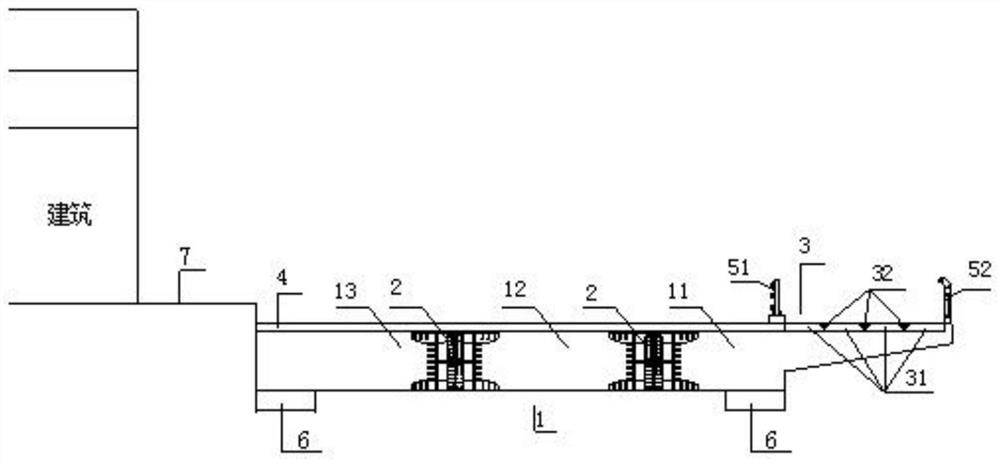 Prefabricated assembly type steel-concrete mixed cantilever structure system for widening road and construction method