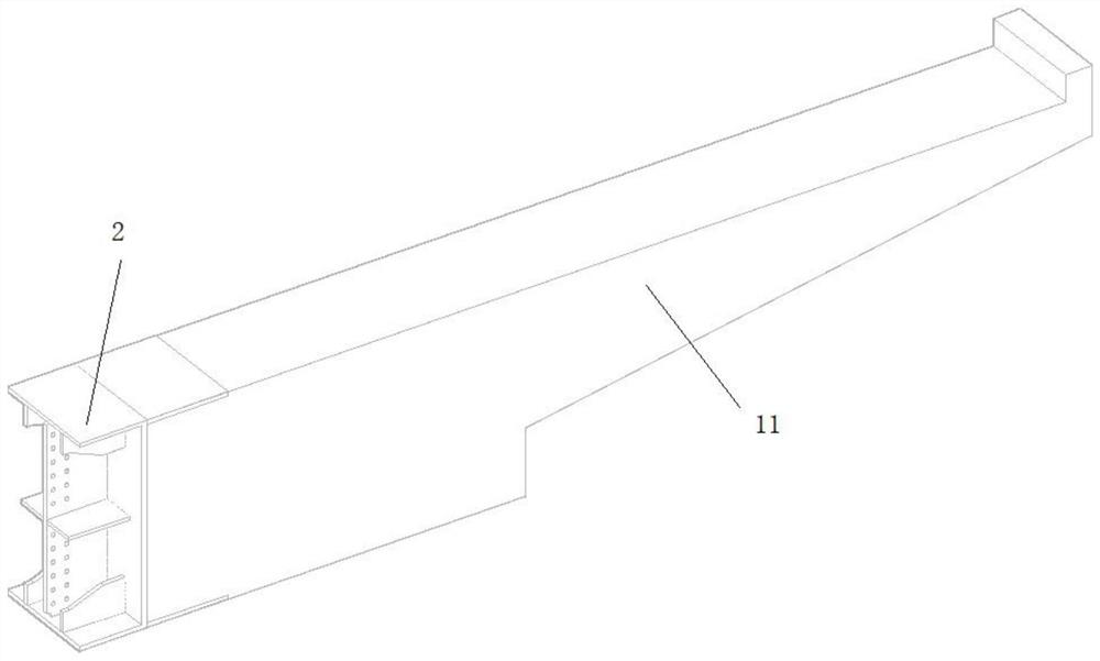 Prefabricated assembly type steel-concrete mixed cantilever structure system for widening road and construction method