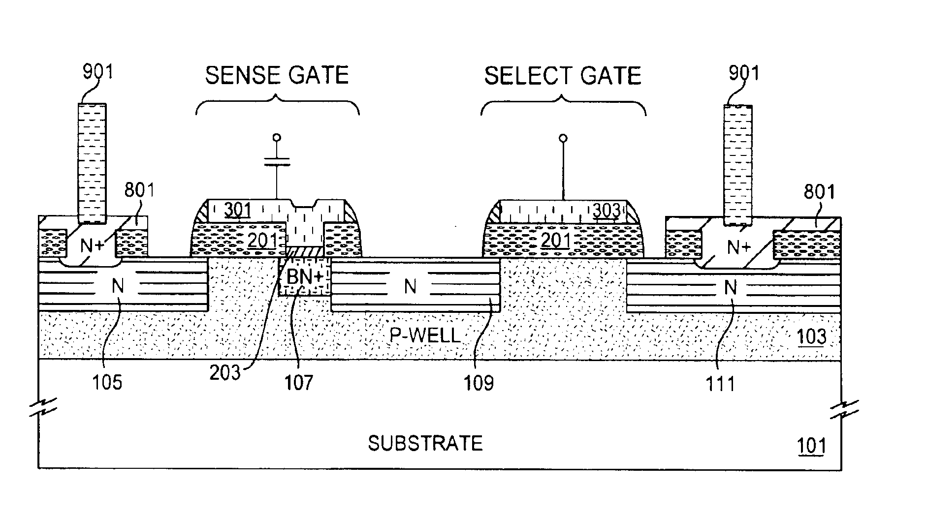 Fabrication of an EEPROM cell with emitter-polysilicon source/drain regions