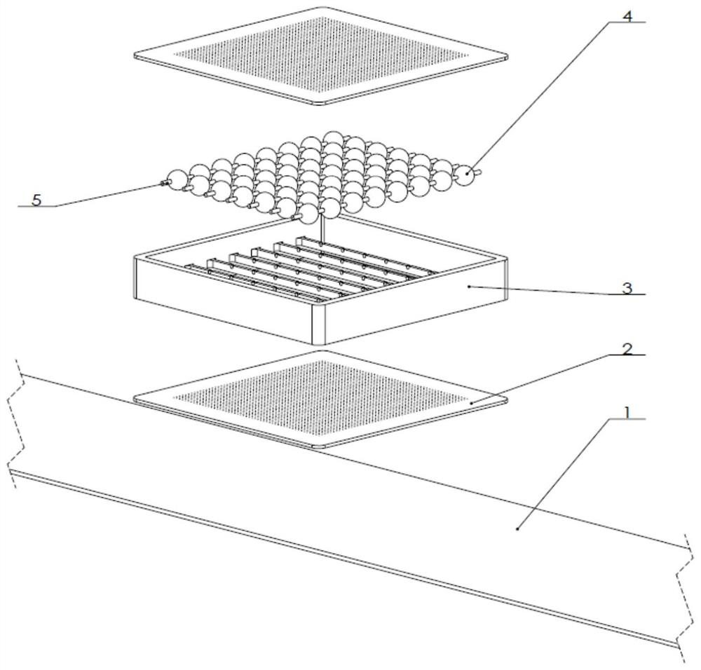 Conveniently-mounted small-size adjustable flexible array dynamic vibration absorption structure