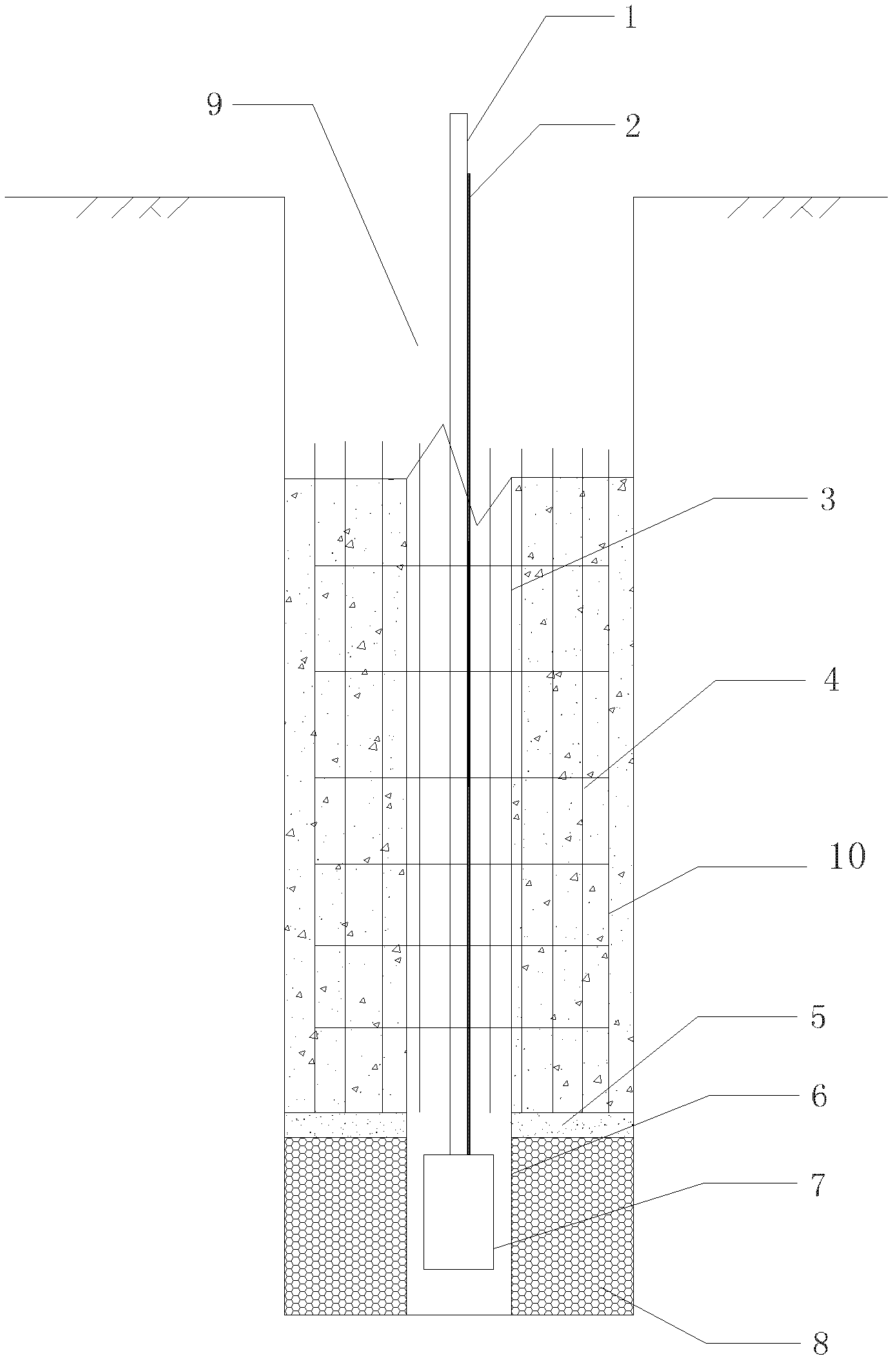 Method for dewatering foundation pit by using bored cast-in-place pile