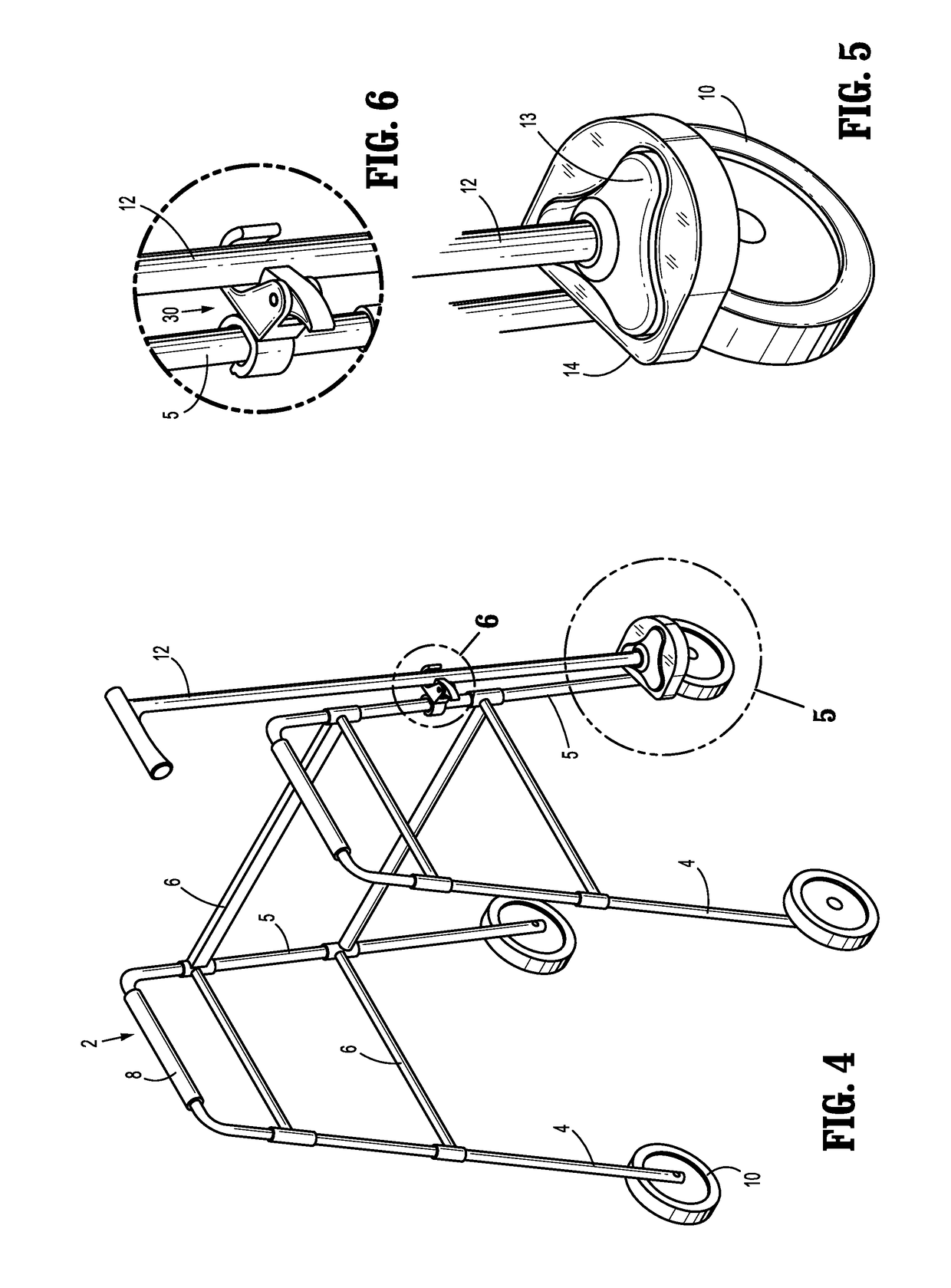 Walking cane clamp and base for use with walkers and rollators