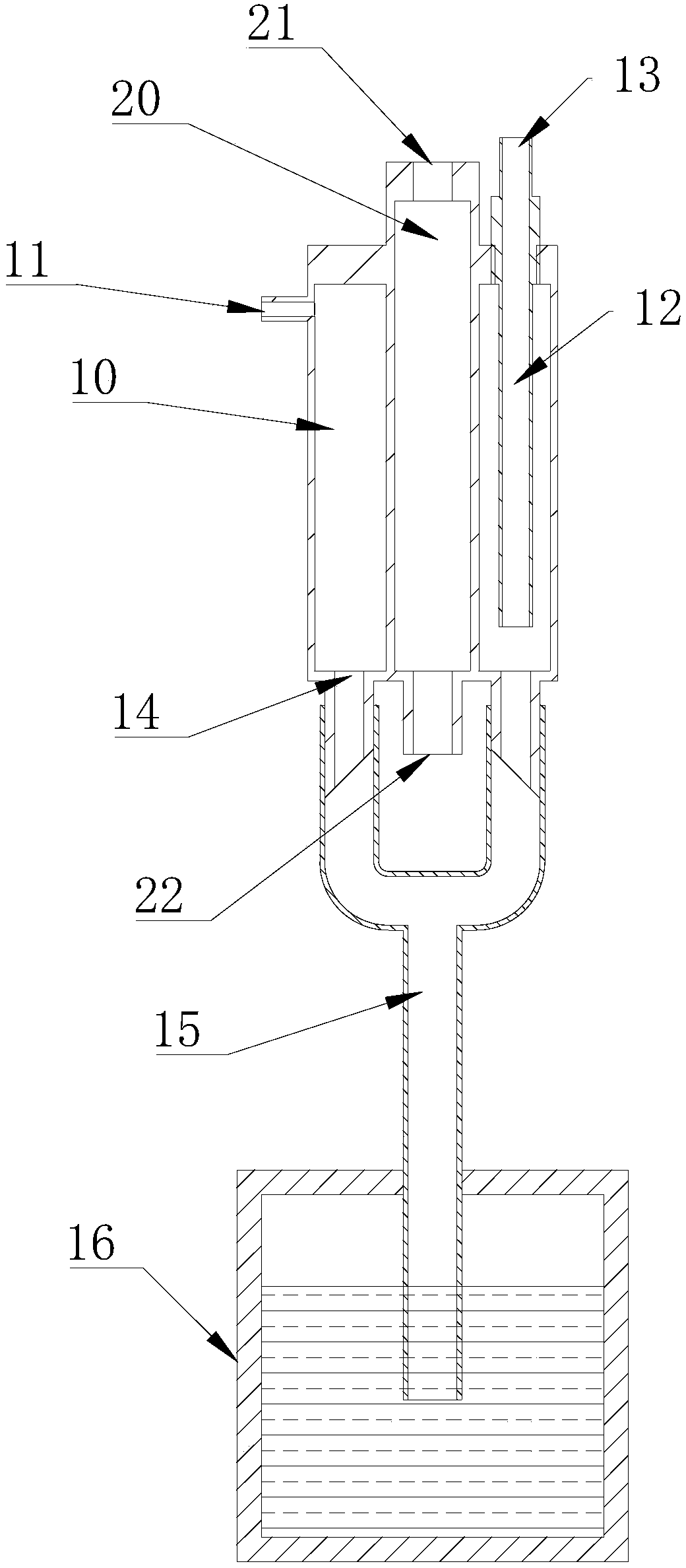 A gas dehumidification device for ozone resistance testing machine