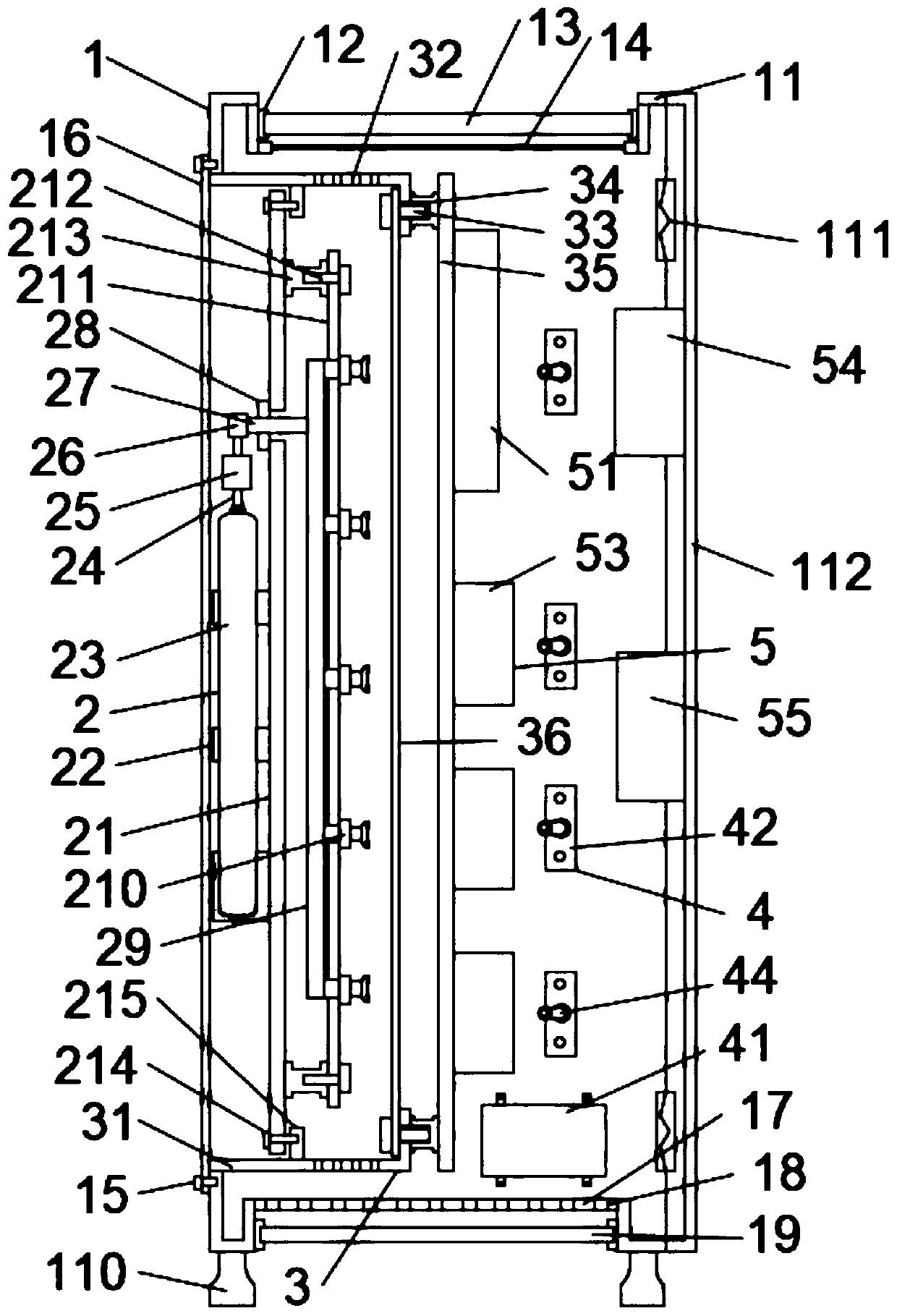 Power distribution cabinet with internal protection device