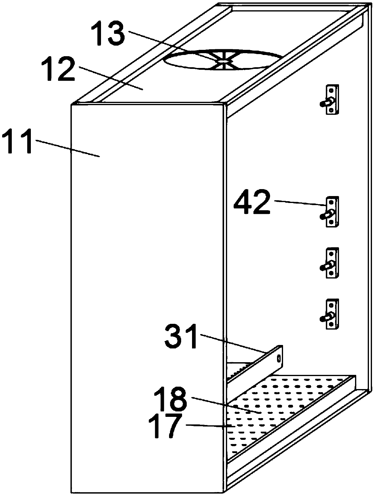 Power distribution cabinet with internal protection device