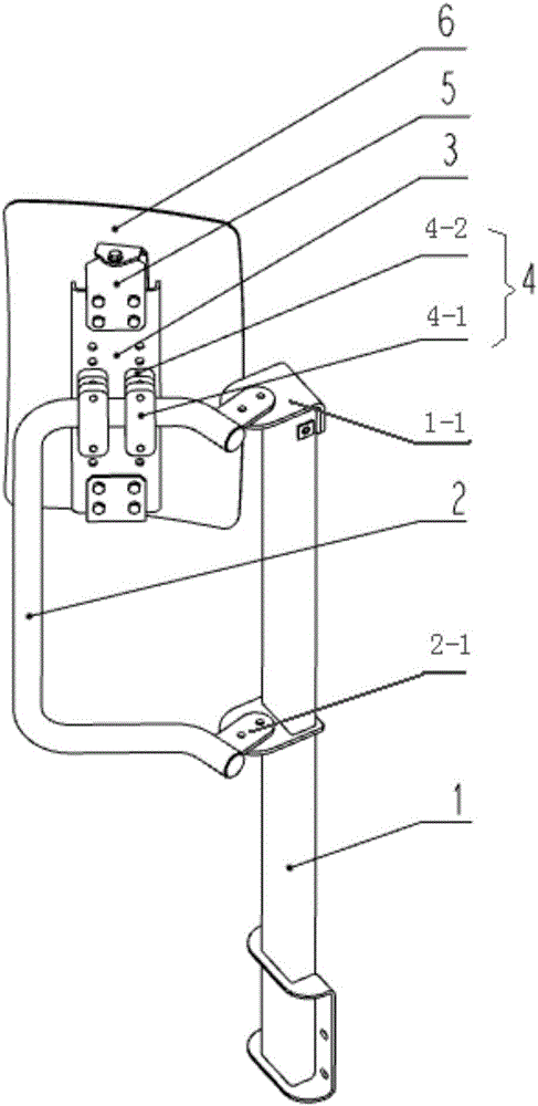 Rear view mirror bracket for mining dump vehicle