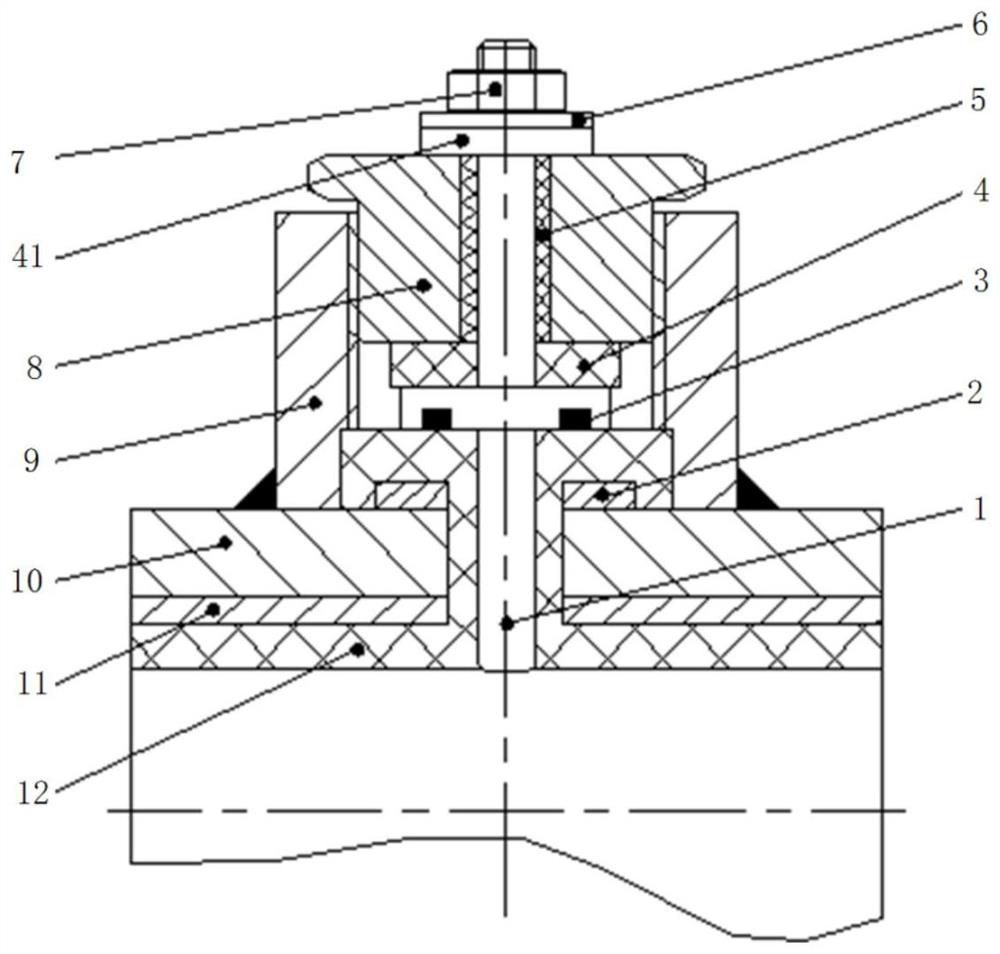 A high-voltage electromagnetic flowmeter electrode packaging device