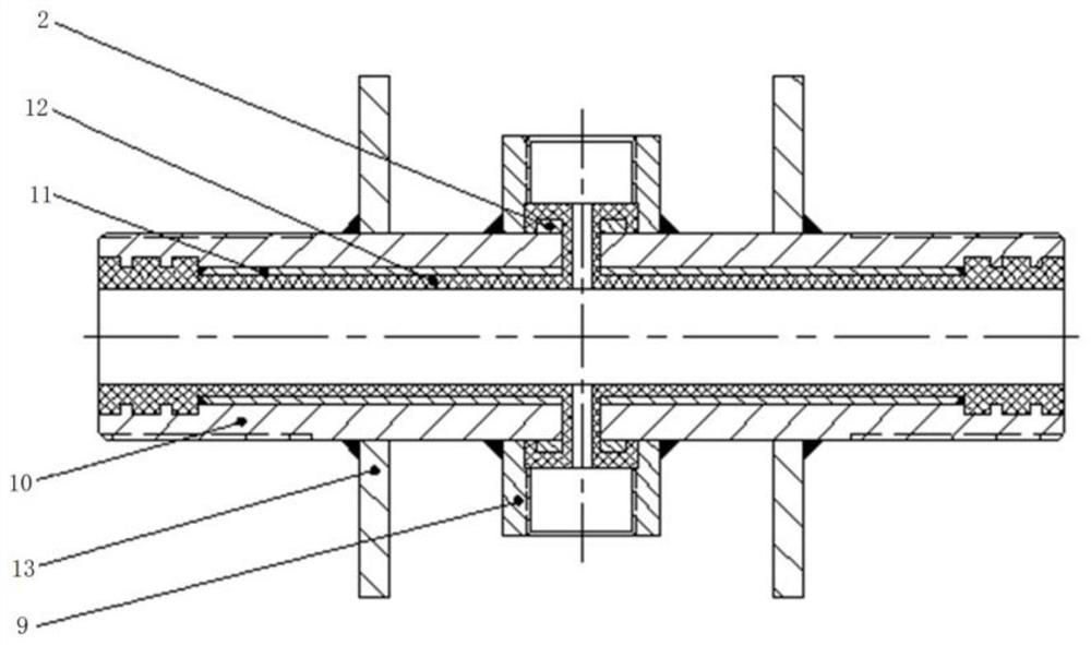 A high-voltage electromagnetic flowmeter electrode packaging device