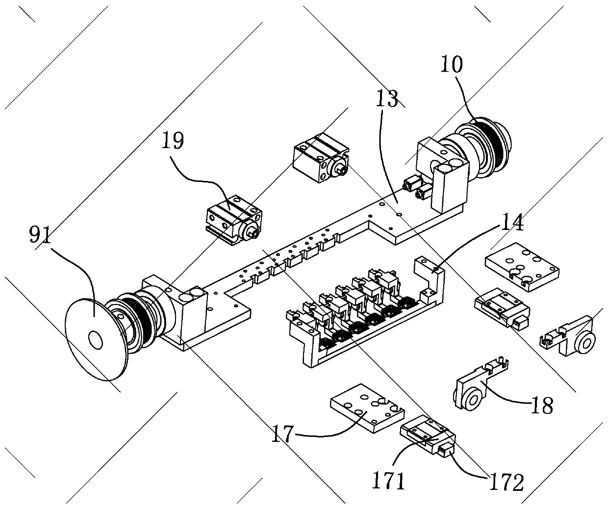 Mechanical frame part of pavement asphalt block flexible damage detector