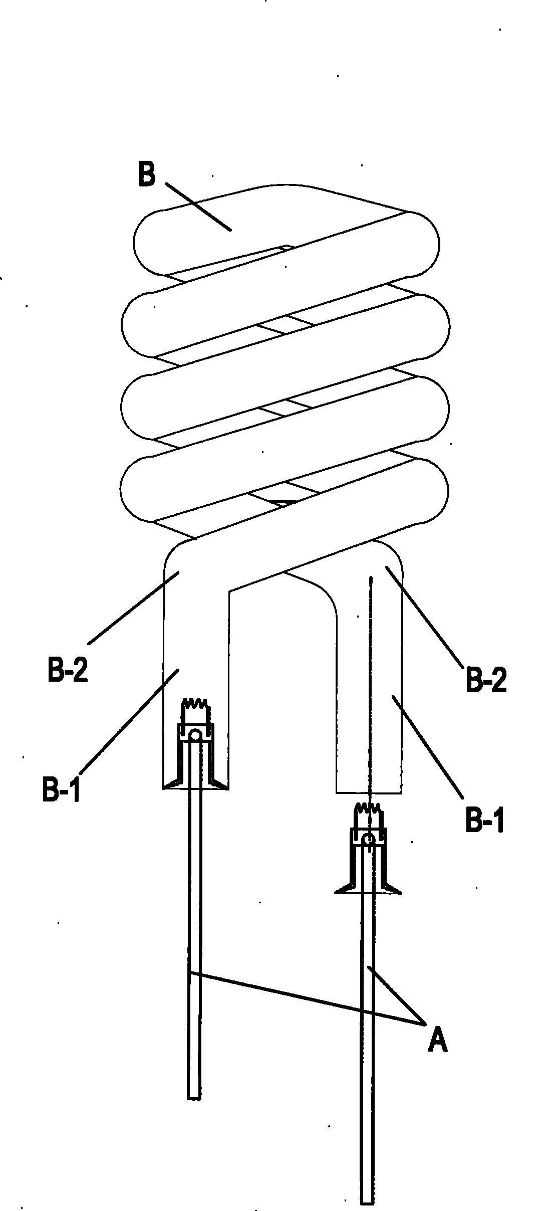 Short-foot automatic sealing method and device for screw type fluorescent lamp tube