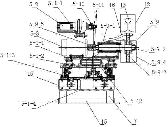 Longitudinal grinding machine for welding rail welding seam