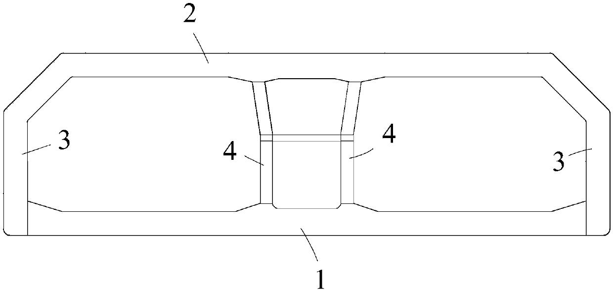 Sandwich sinking pipe connector and production method thereof