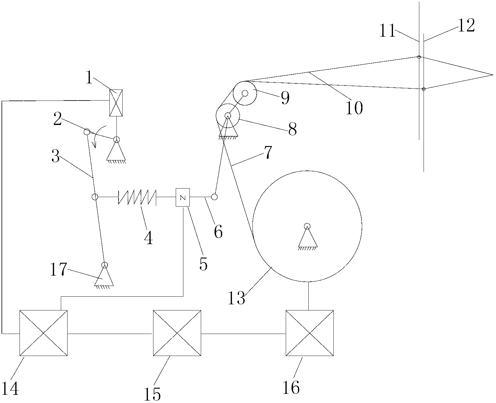 Double-let-off type composite shed water jet loom