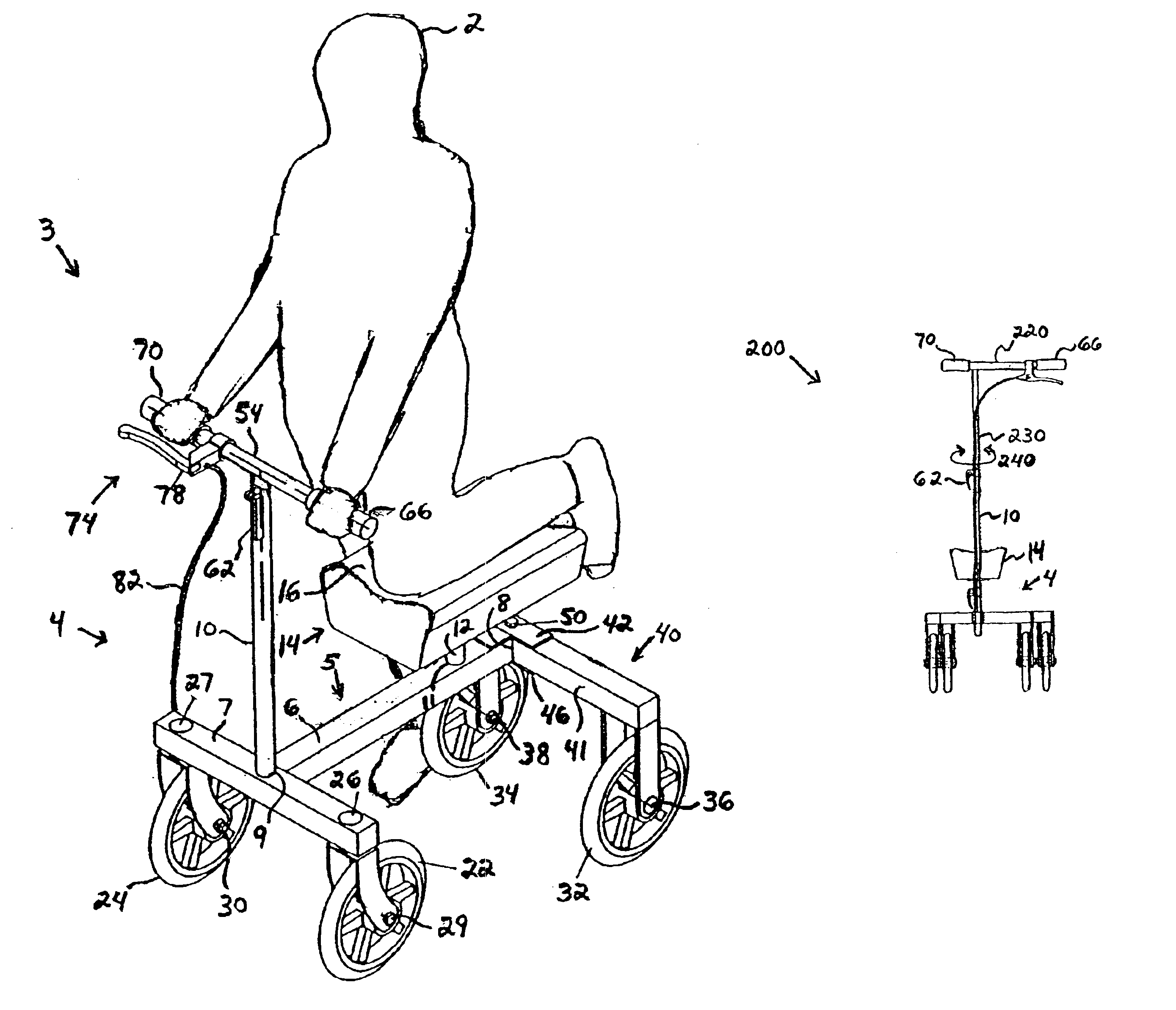 Cart for injured person