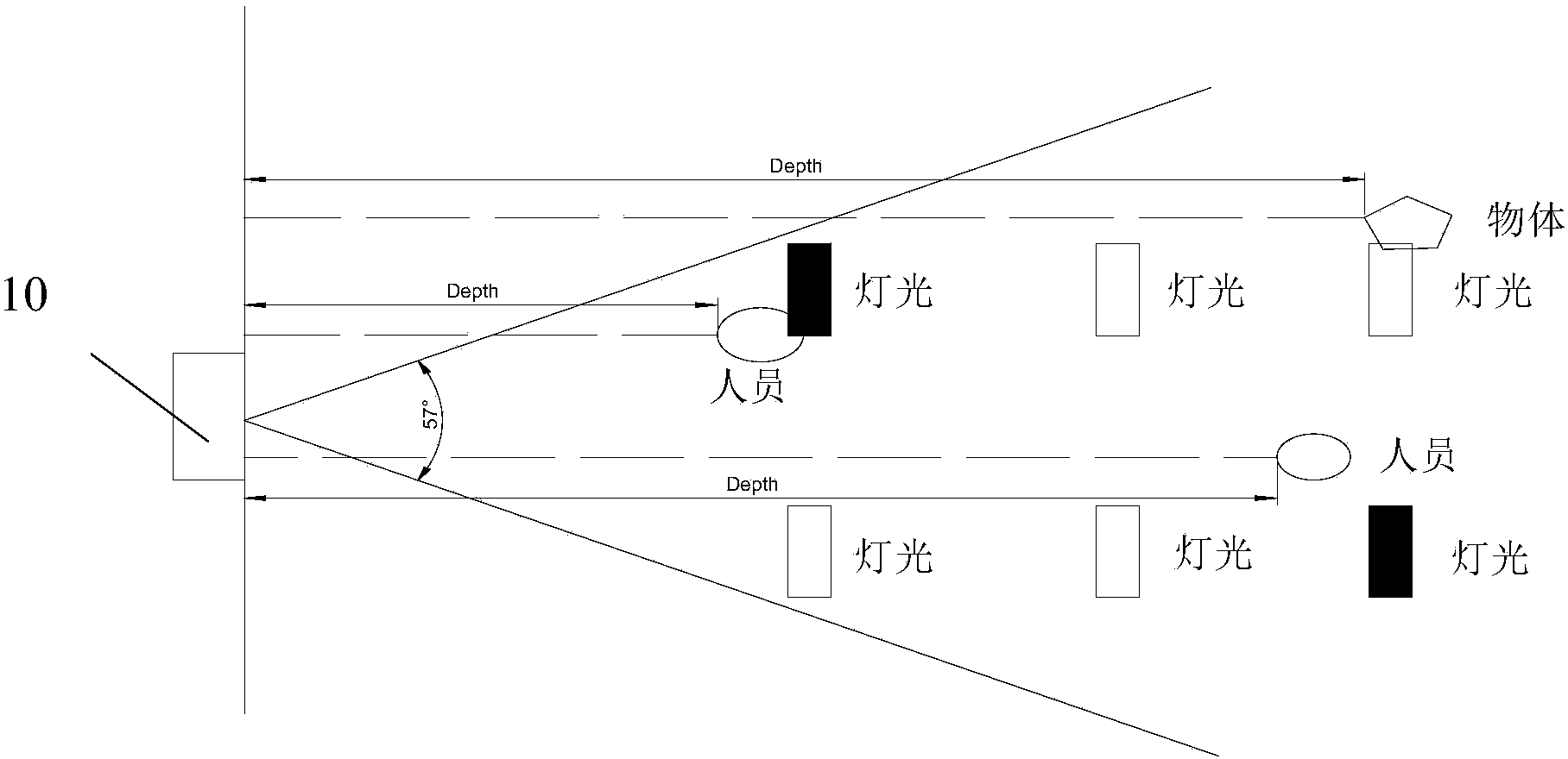 Demand-oriented illumination energy conservation control system based on body recognition