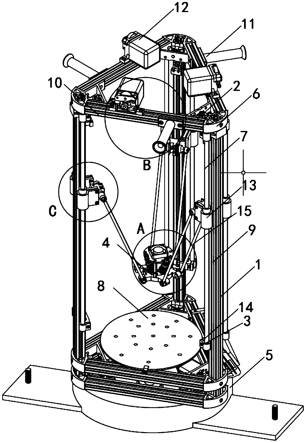 An installation and mobilization mechanism for processing the internal lithium battery frame of new energy vehicles