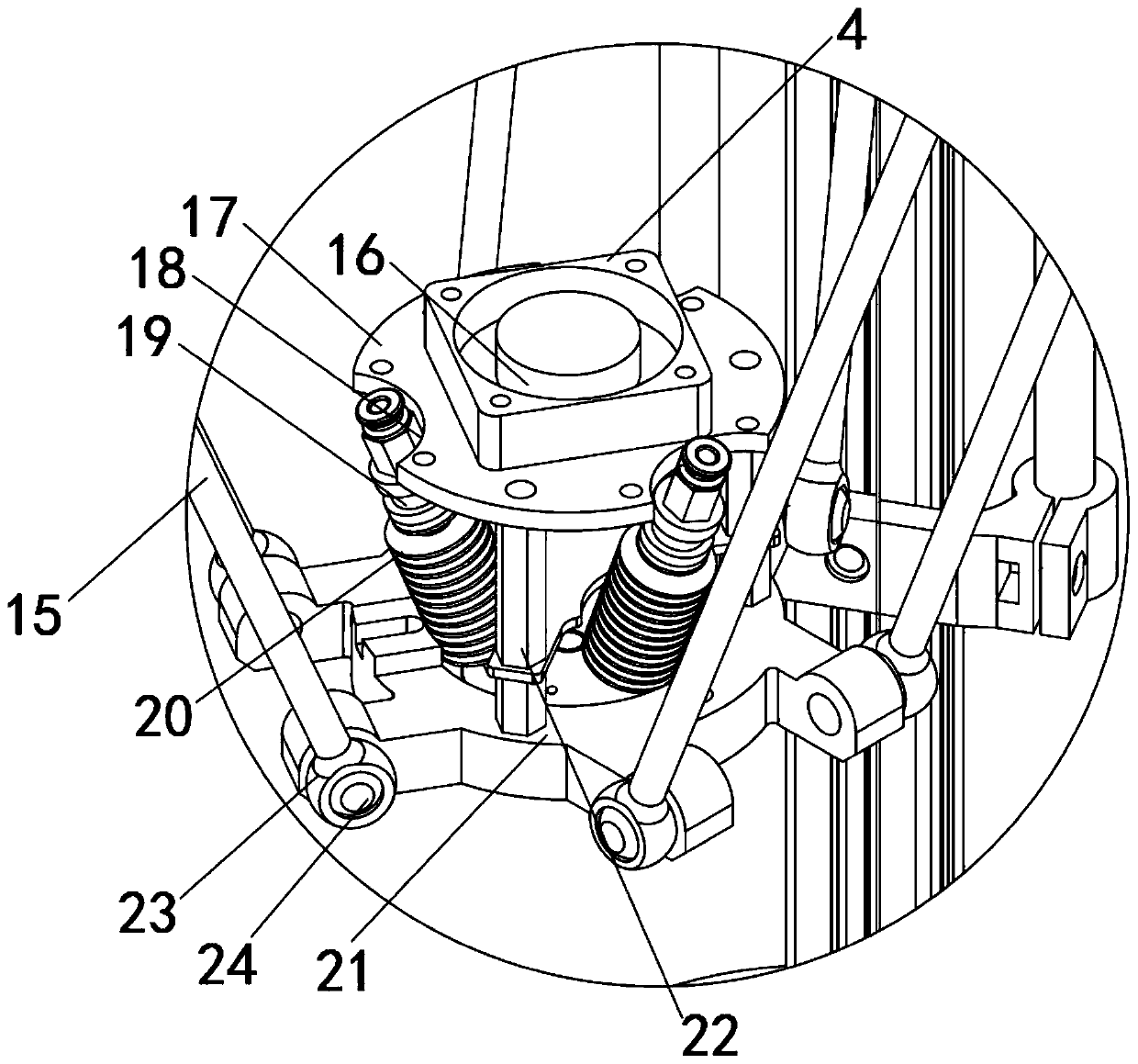 An installation and mobilization mechanism for processing the internal lithium battery frame of new energy vehicles