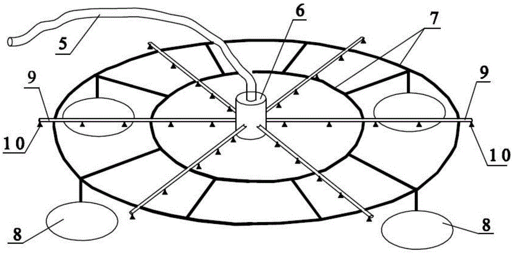 Radial ultra-fine water mist fire-extinguishing system for oil storage tank