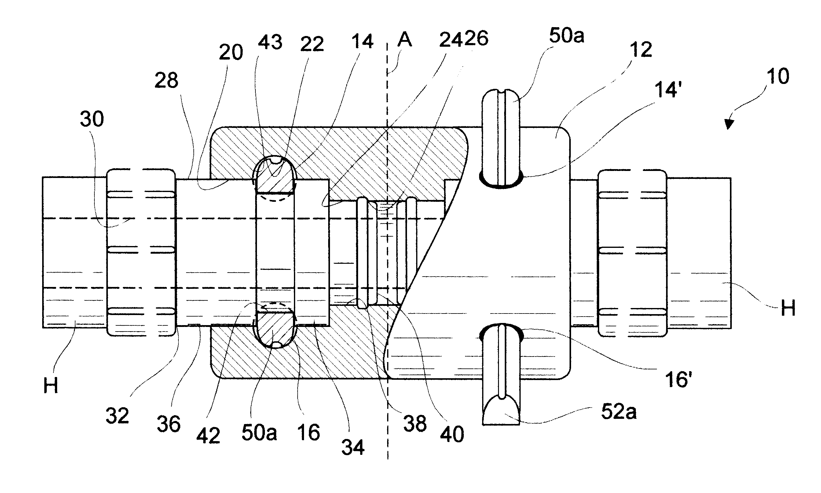 Detachable hose coupling having improved interlocking staple