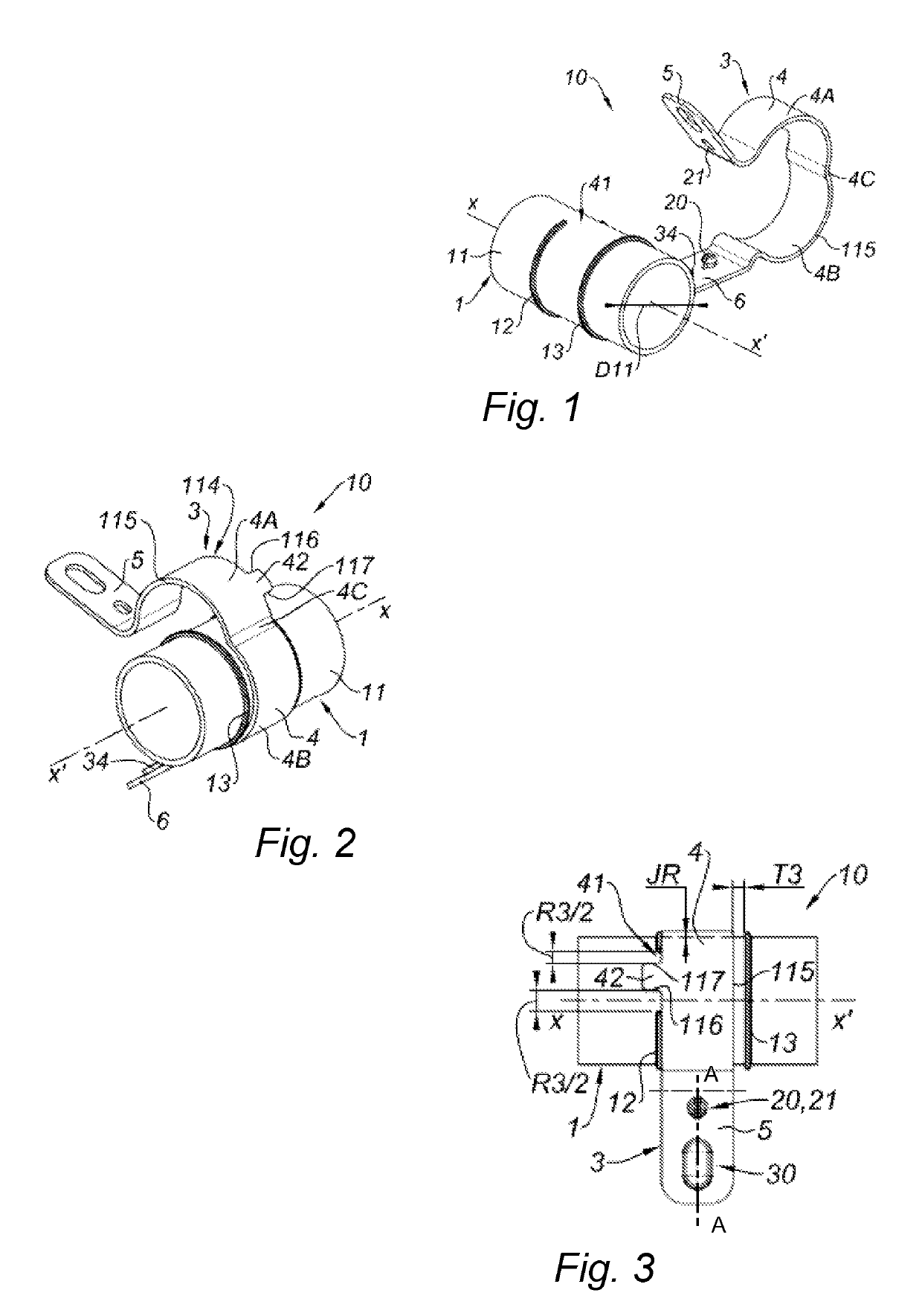 Method for fastening a conduit on a support by means of freely adjustable captive flanges