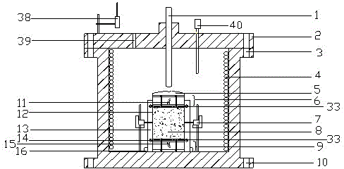 A test device for simulating hydraulic splitting of concrete specimens under multi-field coupling conditions