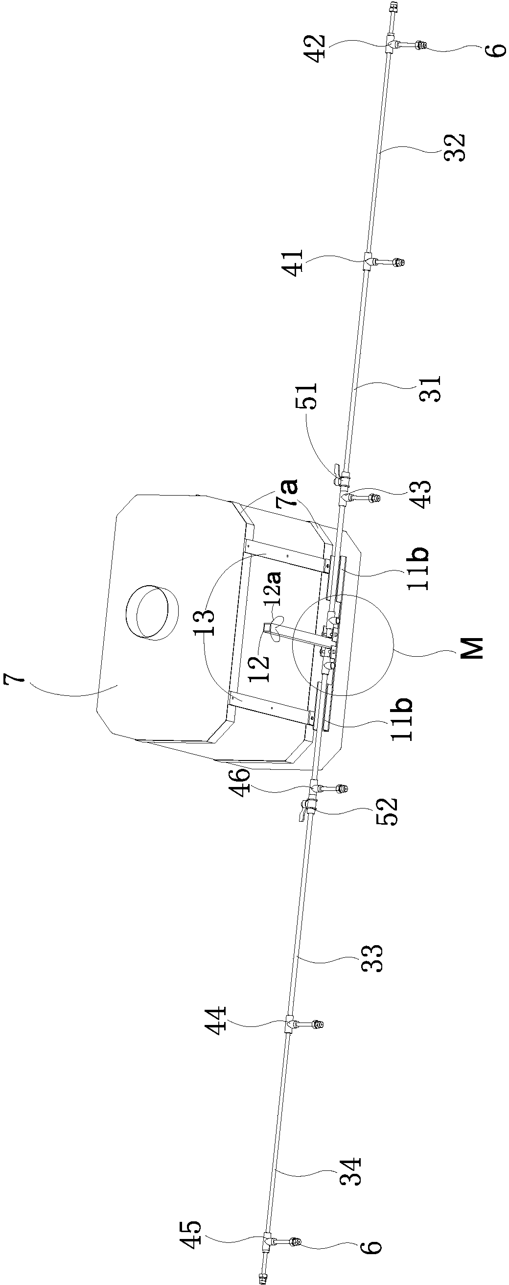 Pesticide spraying device of sprayer