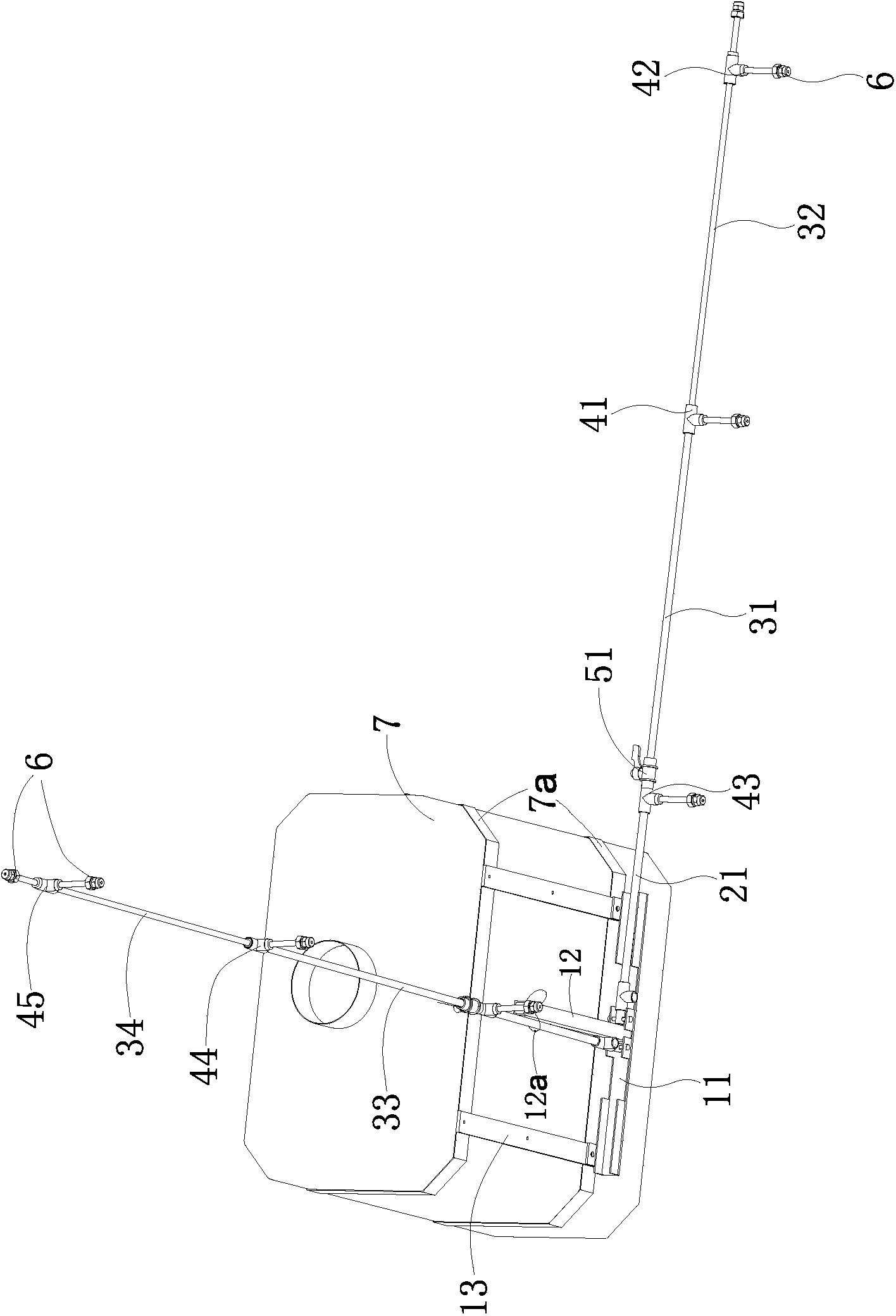 Pesticide spraying device of sprayer