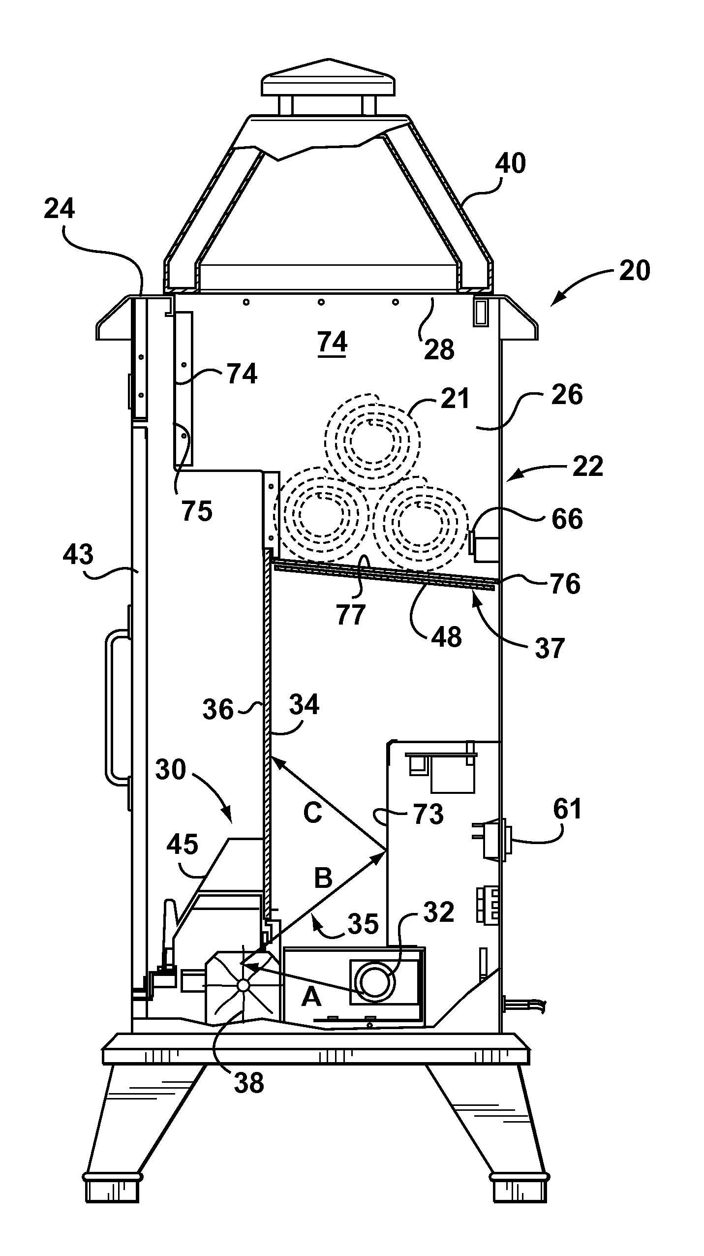 Flame simulating assembly