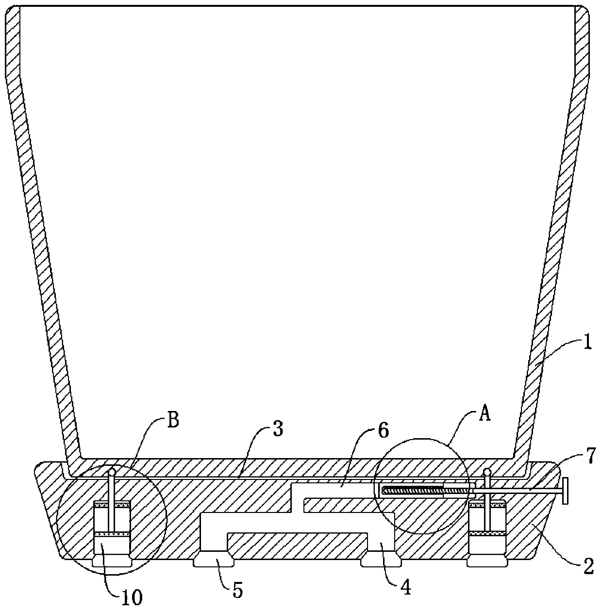 Anti-toppling household garbage can