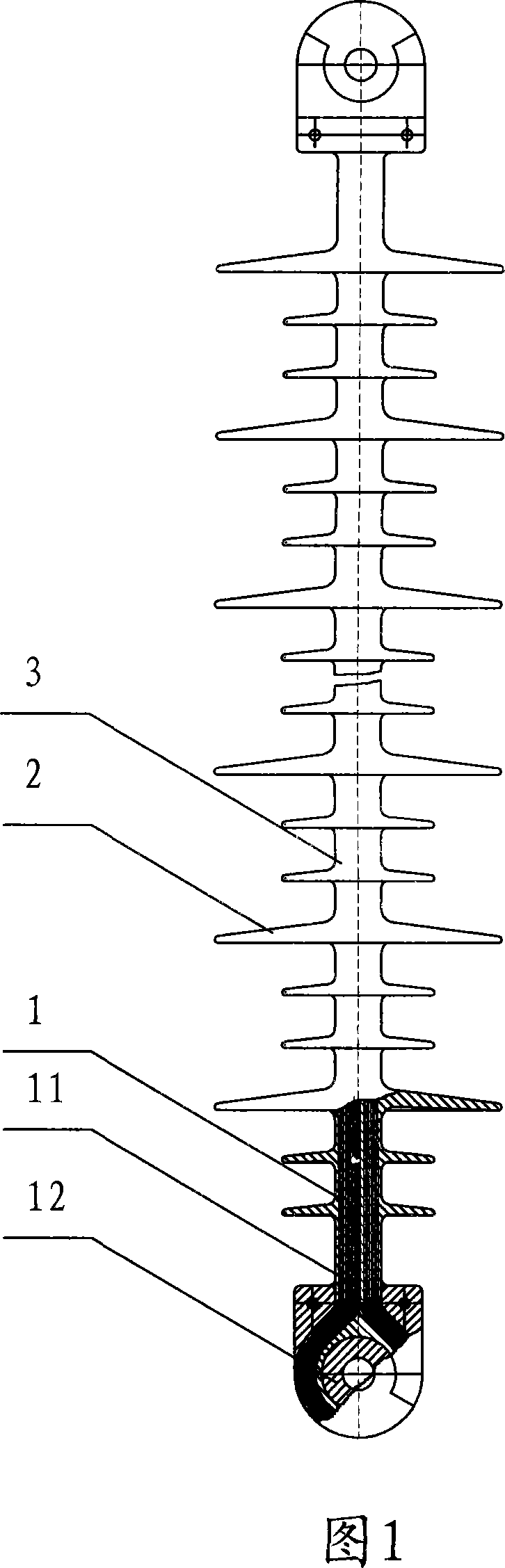 Direct load bearing type composite insulator, and preparation method