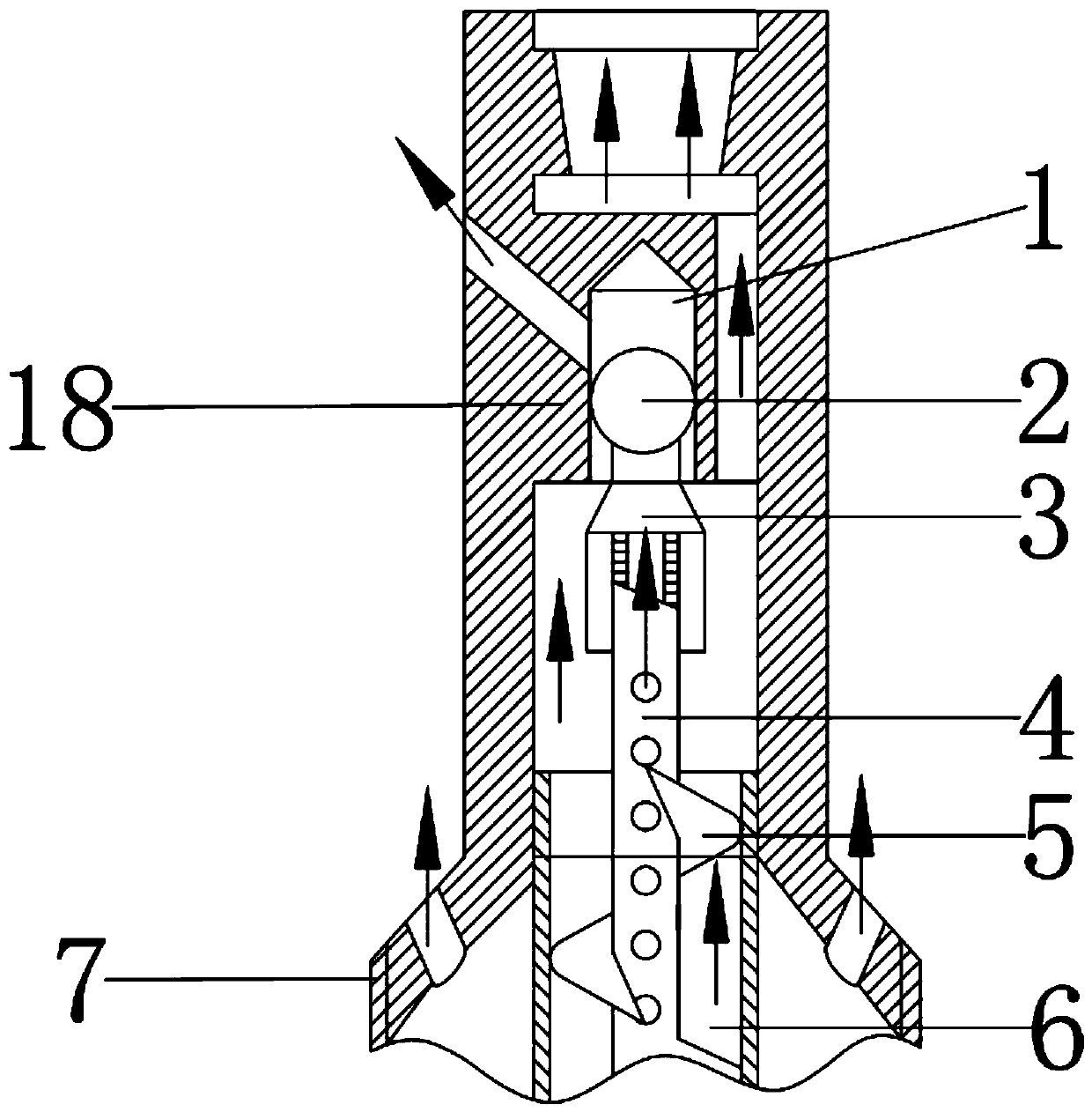 Multistage swing type oil-gas-sand separating device