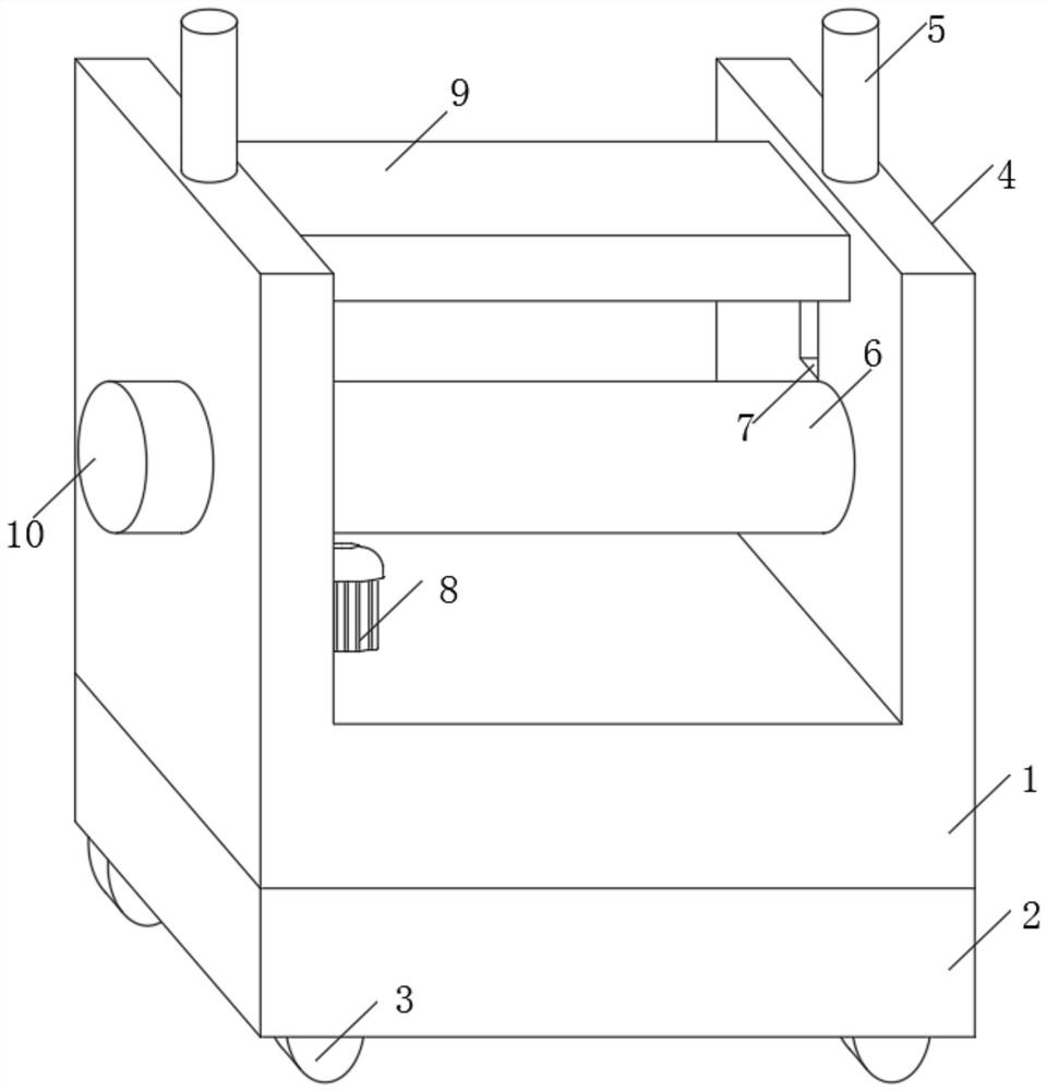 A wind power generation blade transportation device with a stabilizing assembly