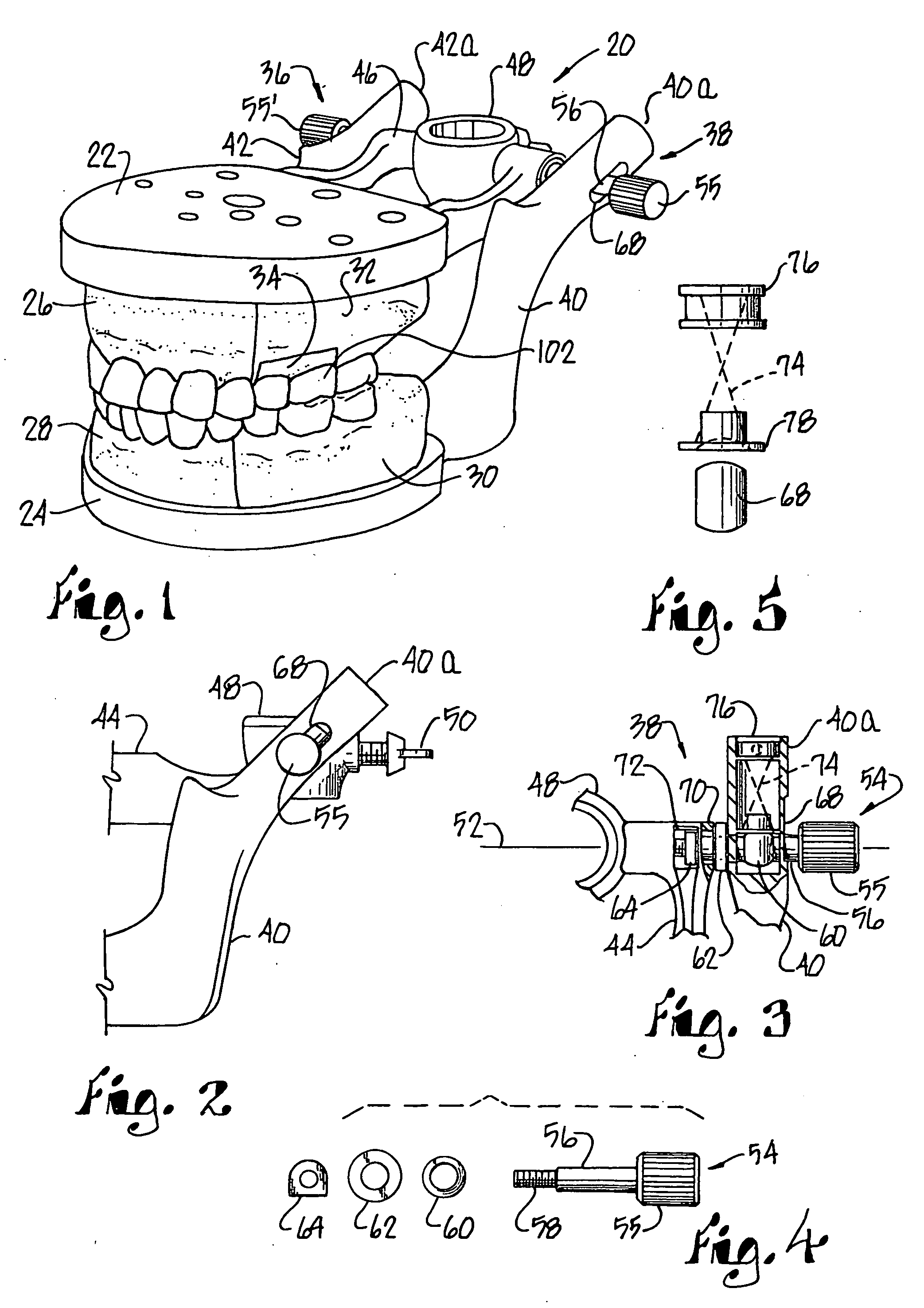 Dental articulator with endodontic module