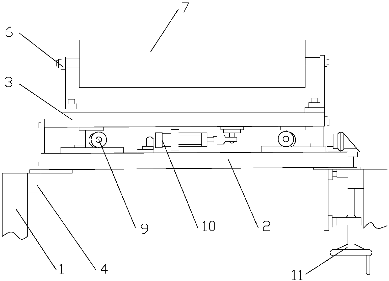 Deviation rectification device for material rolling