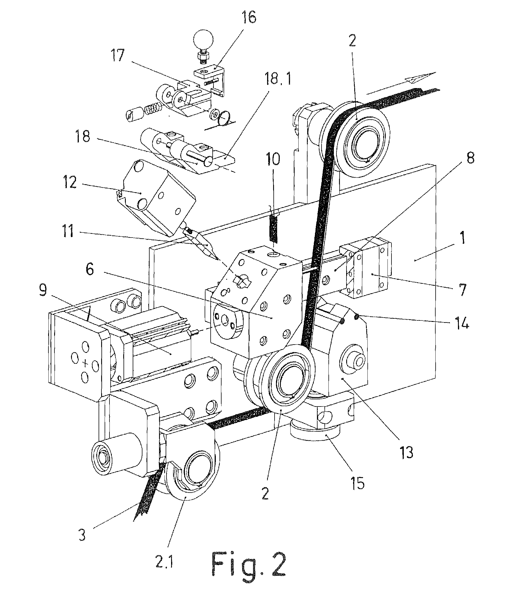 Fiber strip splicer for taping machines