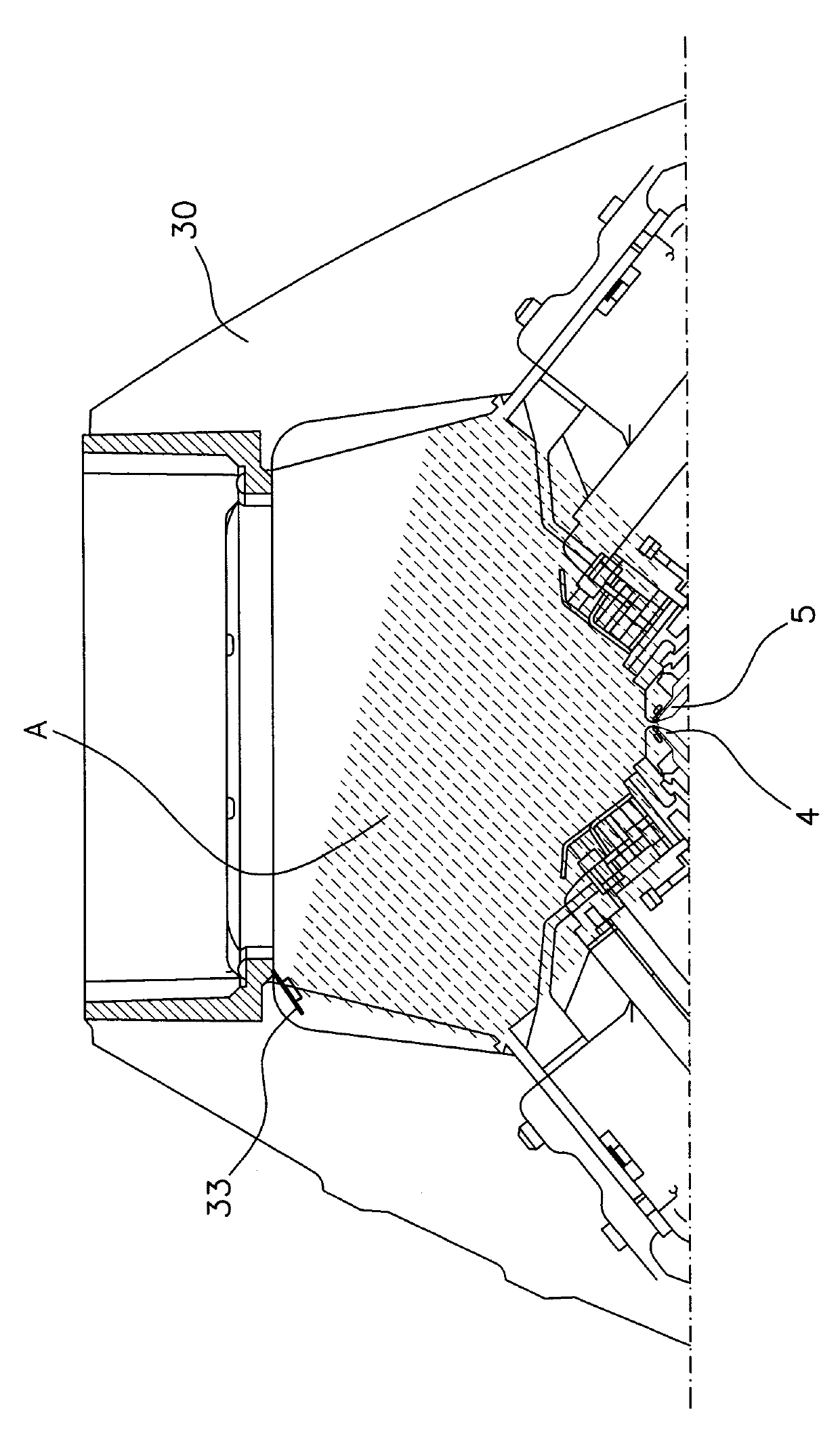 Flat knitting machine with lighting device