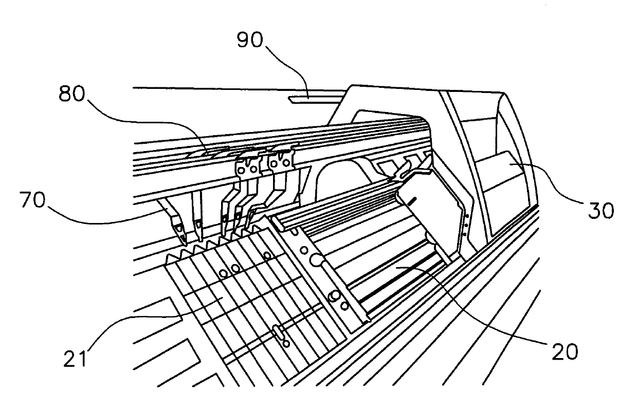 Flat knitting machine with lighting device