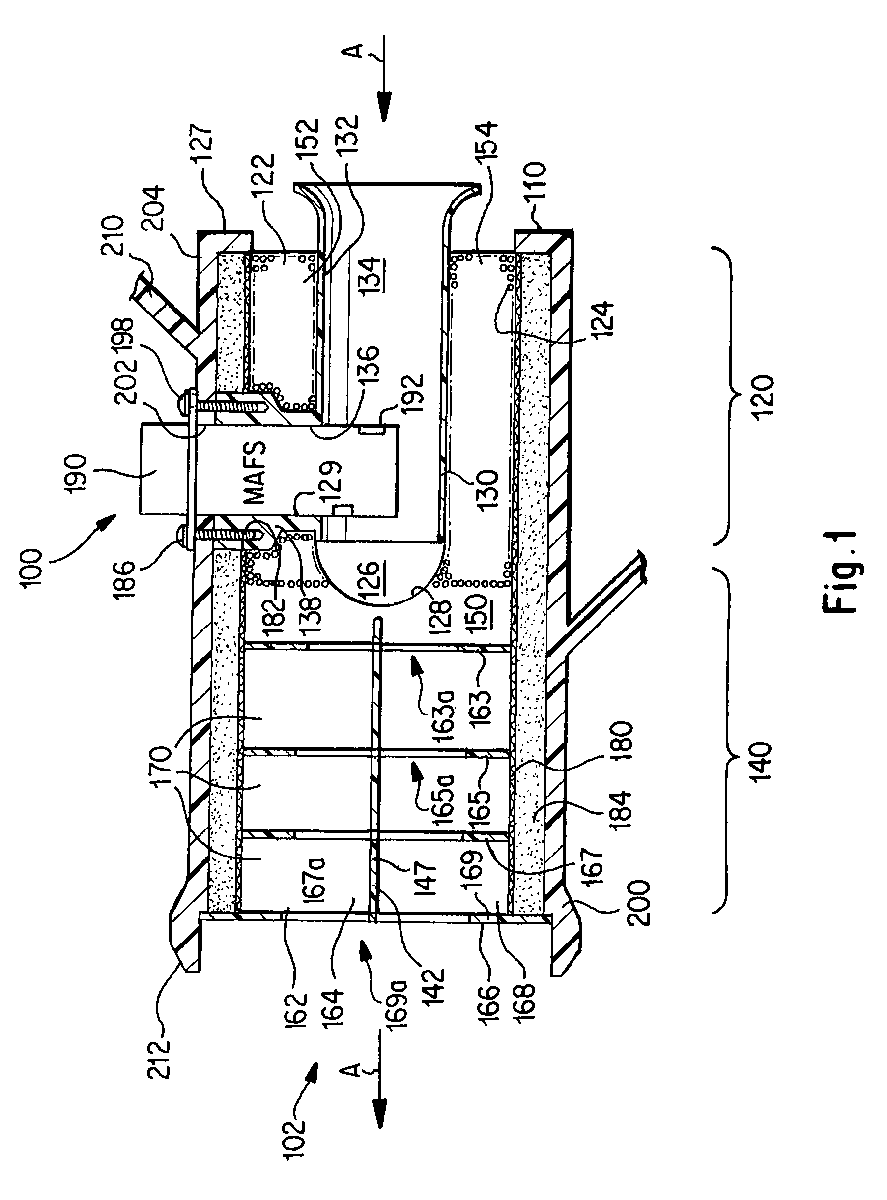 Integrated mass air flow sensor and broadband silencer