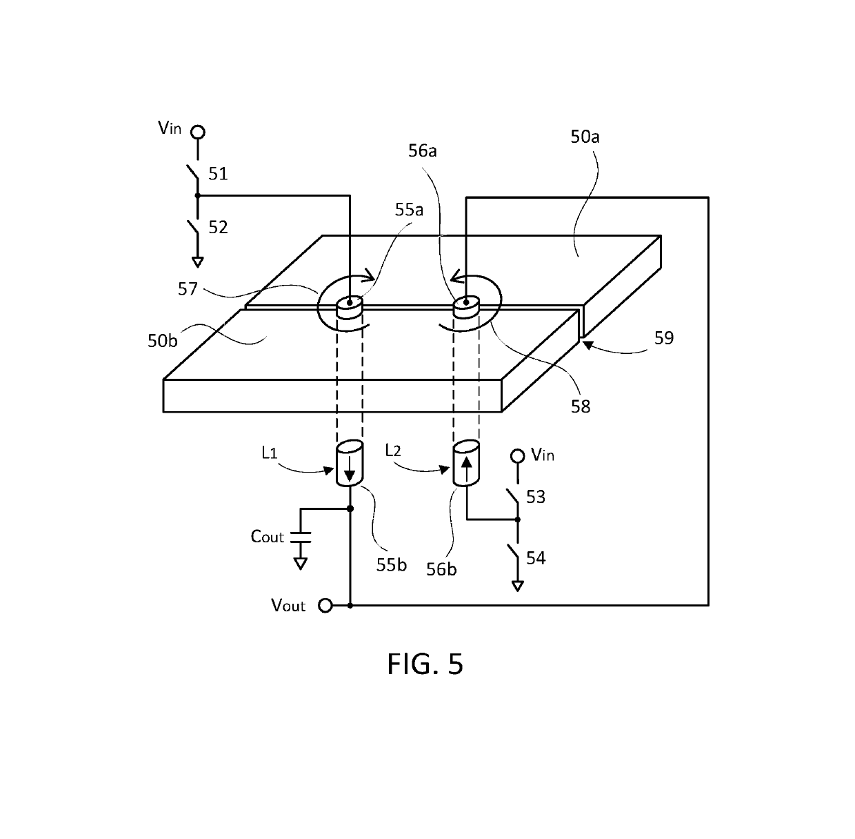 Multiphase voltage converter with coupled inductors of reduced winding loss and core loss