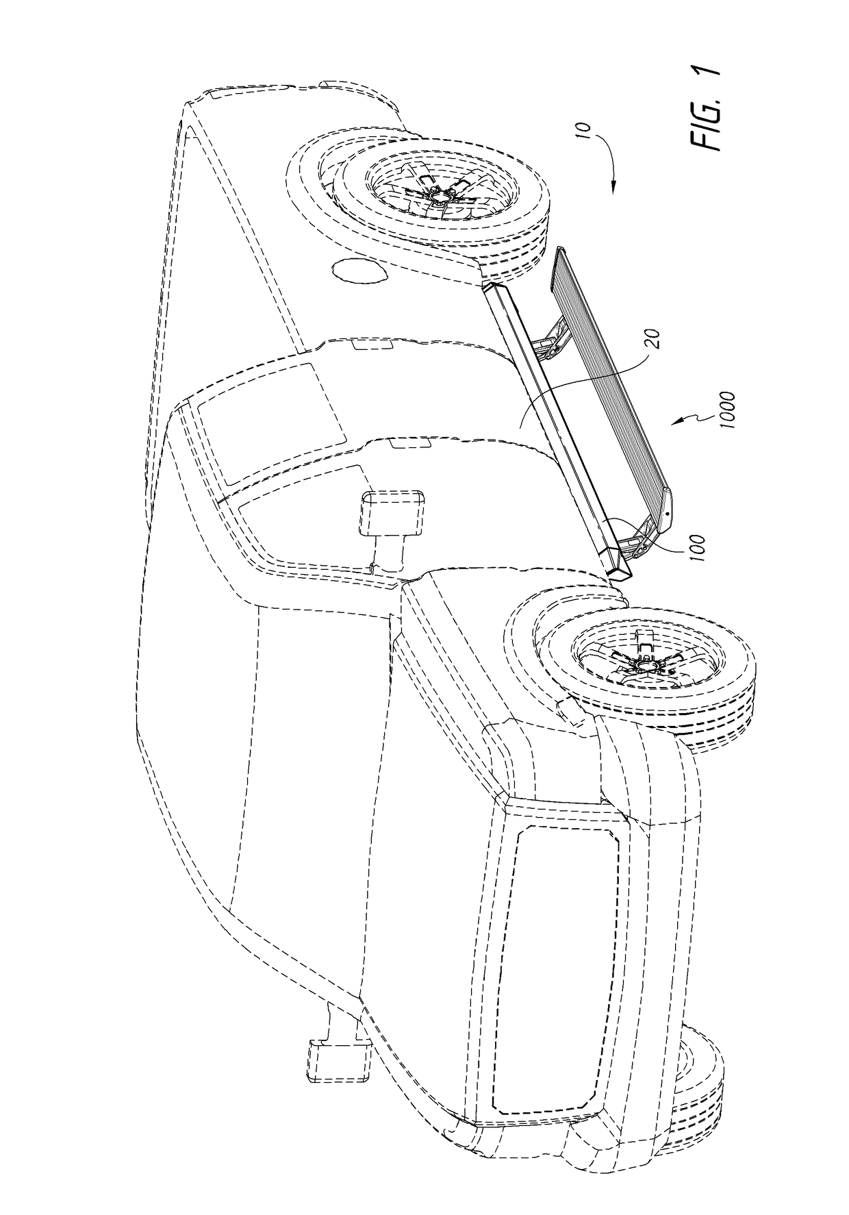 Retractable step and side bar assembly for raised vehicle